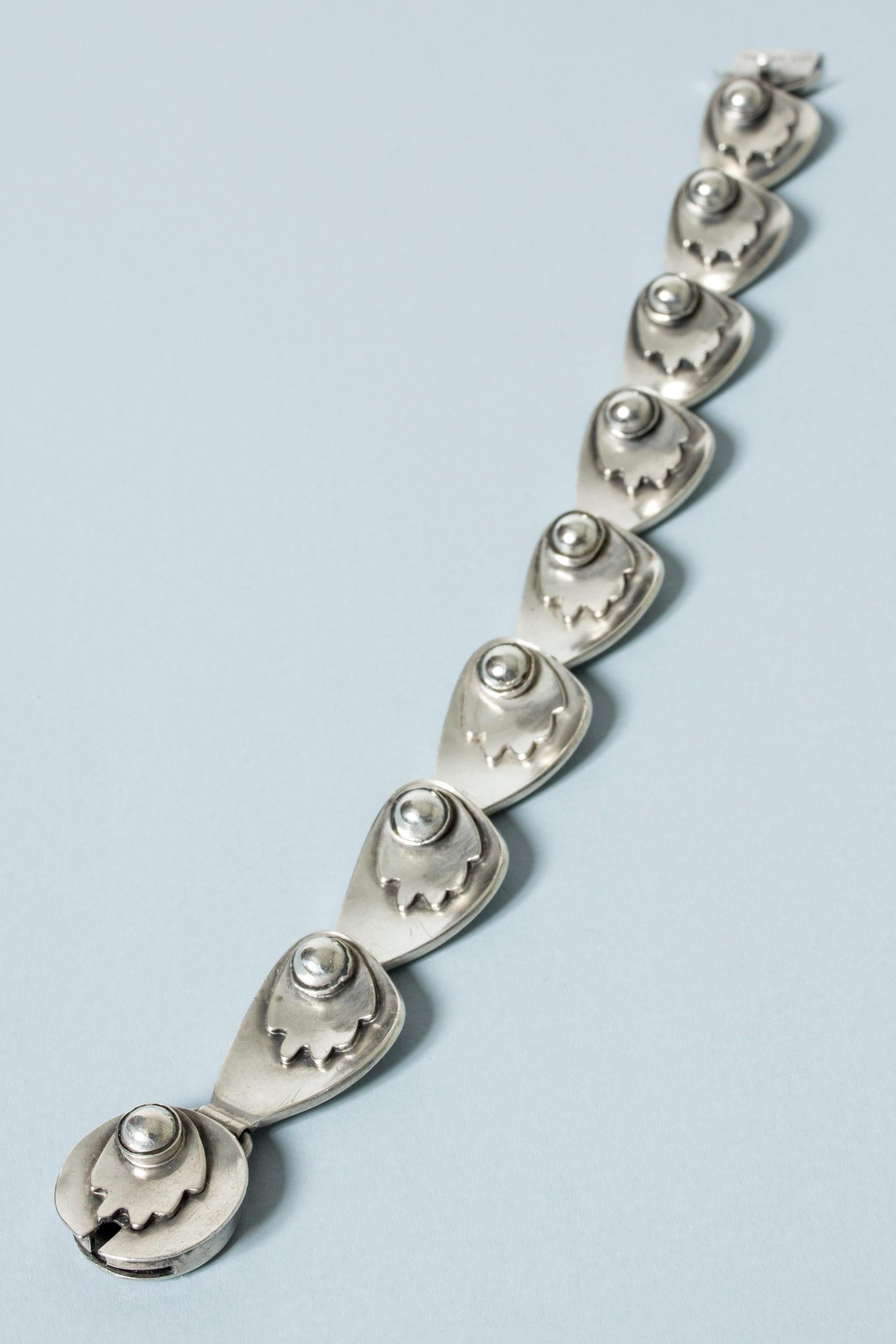 Silbernes Silberarmband von Gertrud Engel für Michelsen, Schweden, 1953 für Damen oder Herren