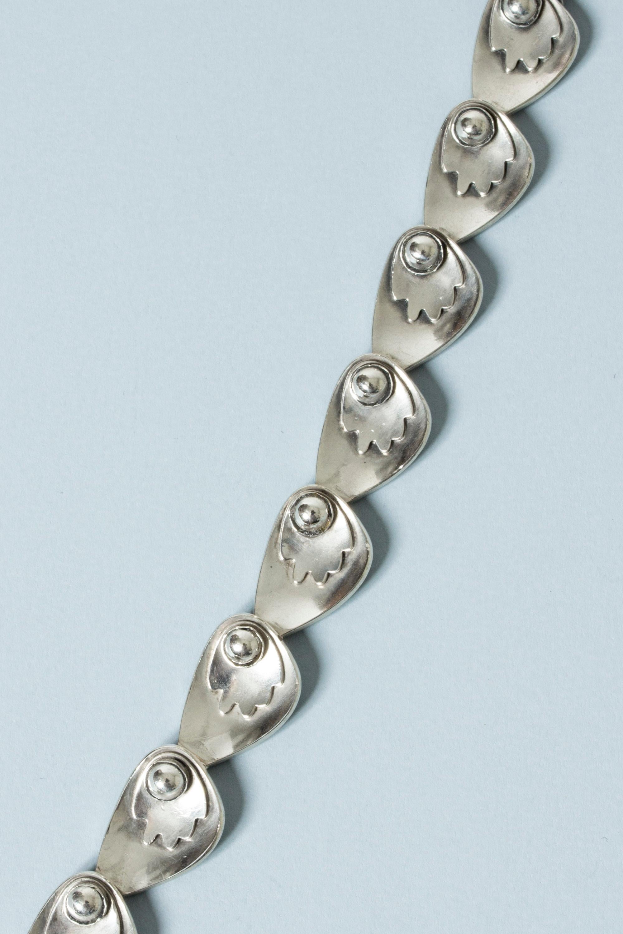 Silbernes Silberarmband von Gertrud Engel für Michelsen, Schweden, 1953 1