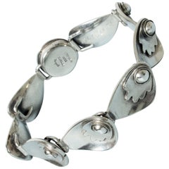 Silver Bracelet by Gertrud Engel for Michelsen, Sweden, 1953