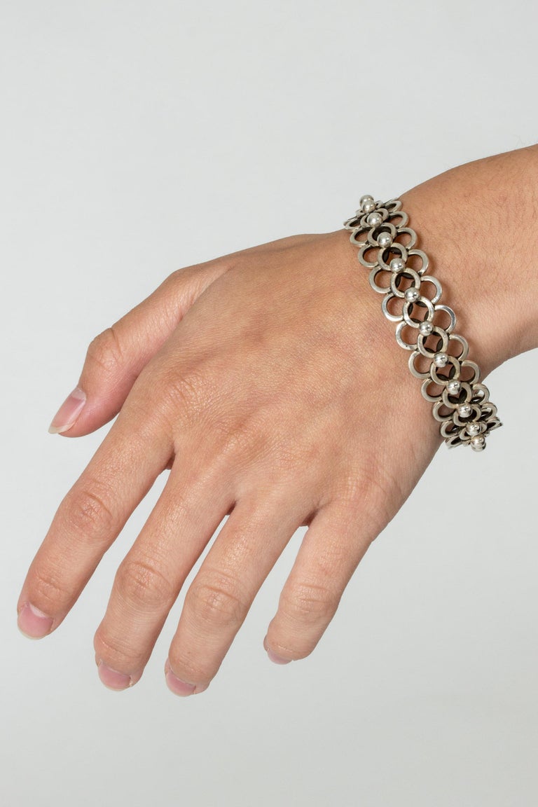 Silver Bracelet by Hermann Ole Jacobsen, Denmark, 1950s For Sale at 1stDibs