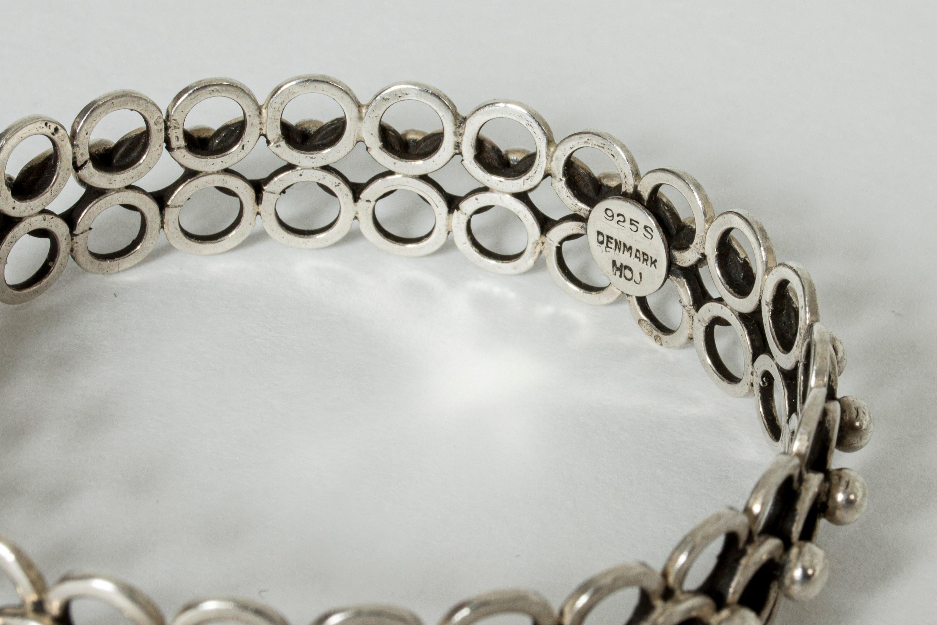 Modernist Silver Bracelet by Hermann Ole Jacobsen, Denmark, 1950s