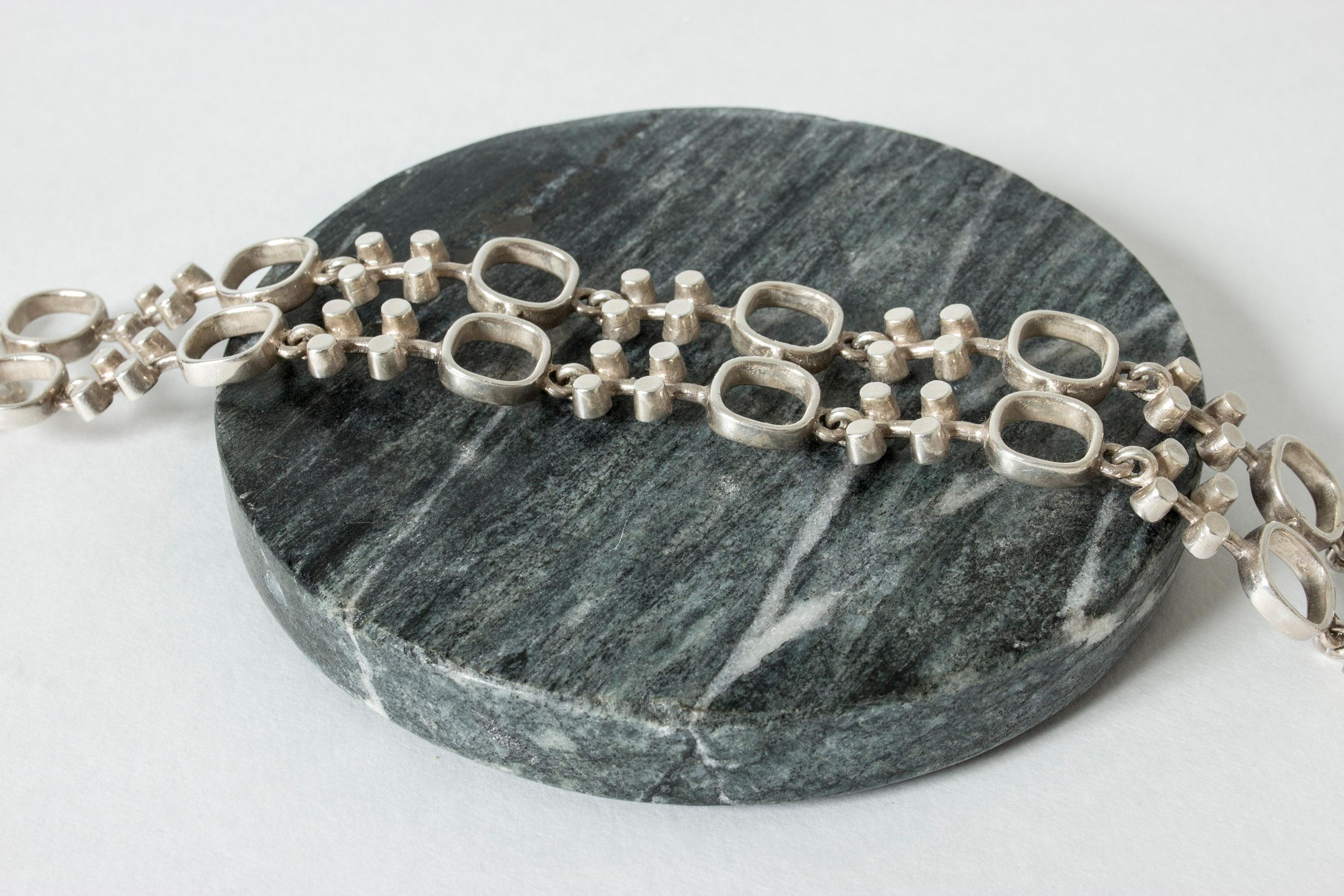 Silver Bracelet by Jorma Laine for Kultateollisuus Ky, Finland, 1972 In Good Condition In Stockholm, SE