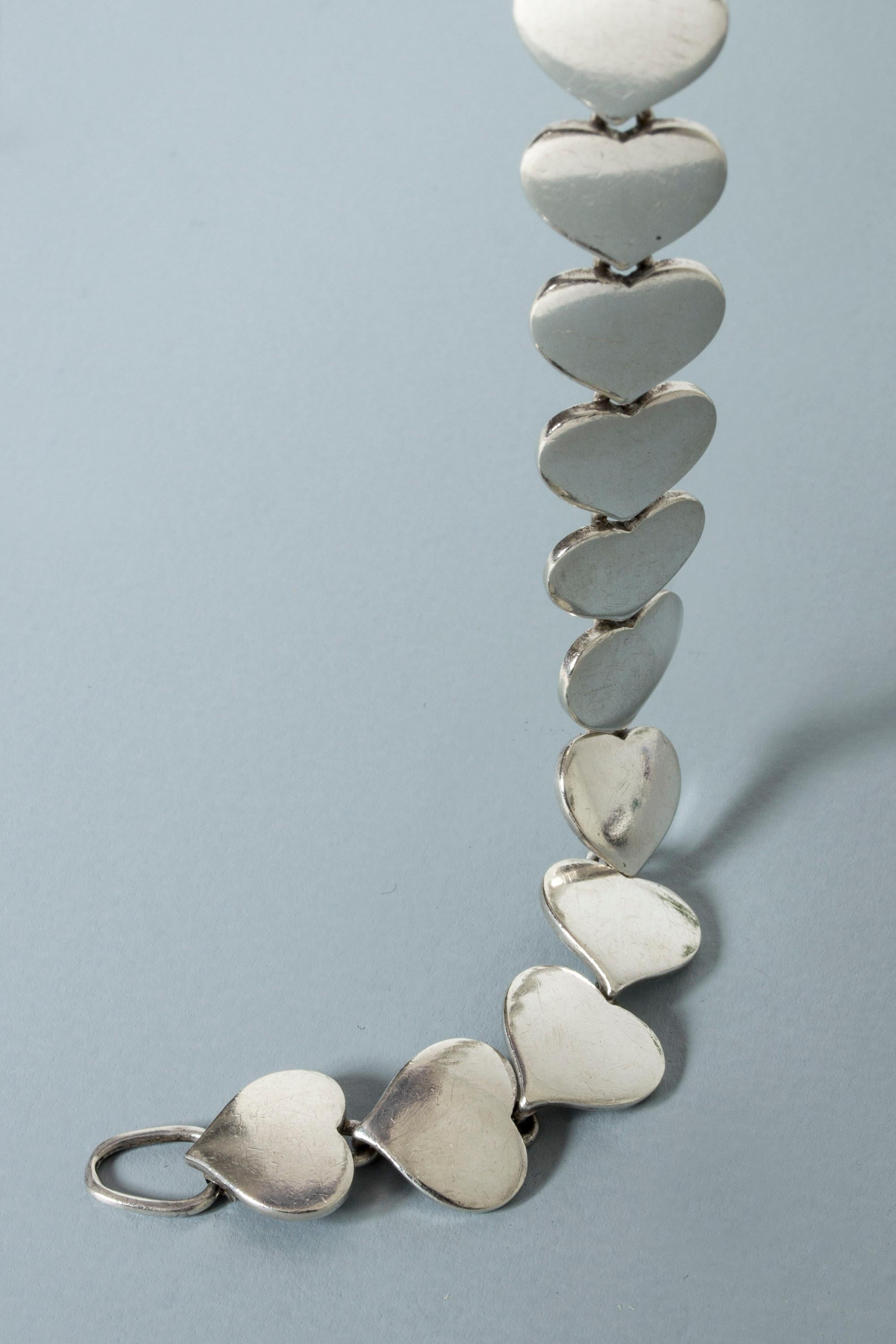 Silbernes Silberarmband von Karl Gustav Hansen, Hans Hansen, Dänemark, 1950er Jahre im Zustand „Gut“ im Angebot in Stockholm, SE