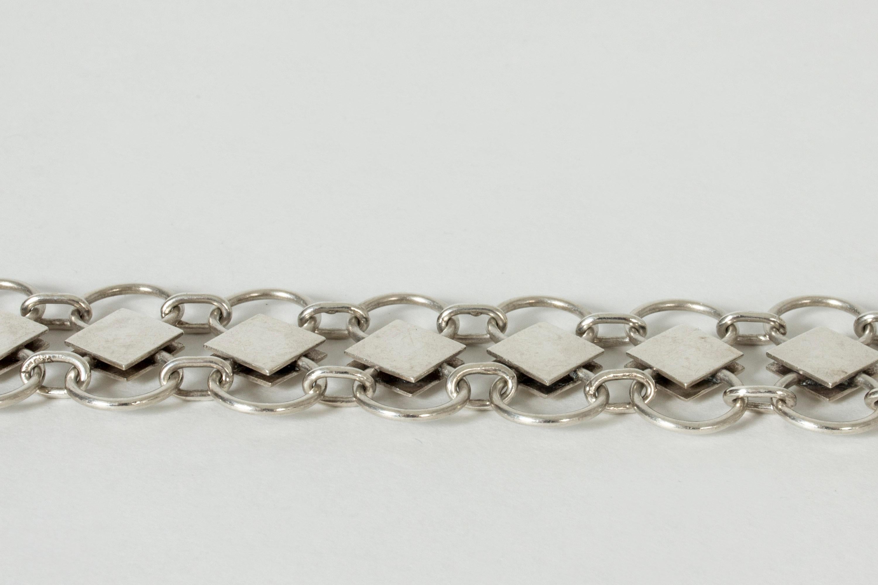 Women's or Men's Silver Bracelet by Sigurd Persson for Atelier Borgia, Sweden, 1945 For Sale