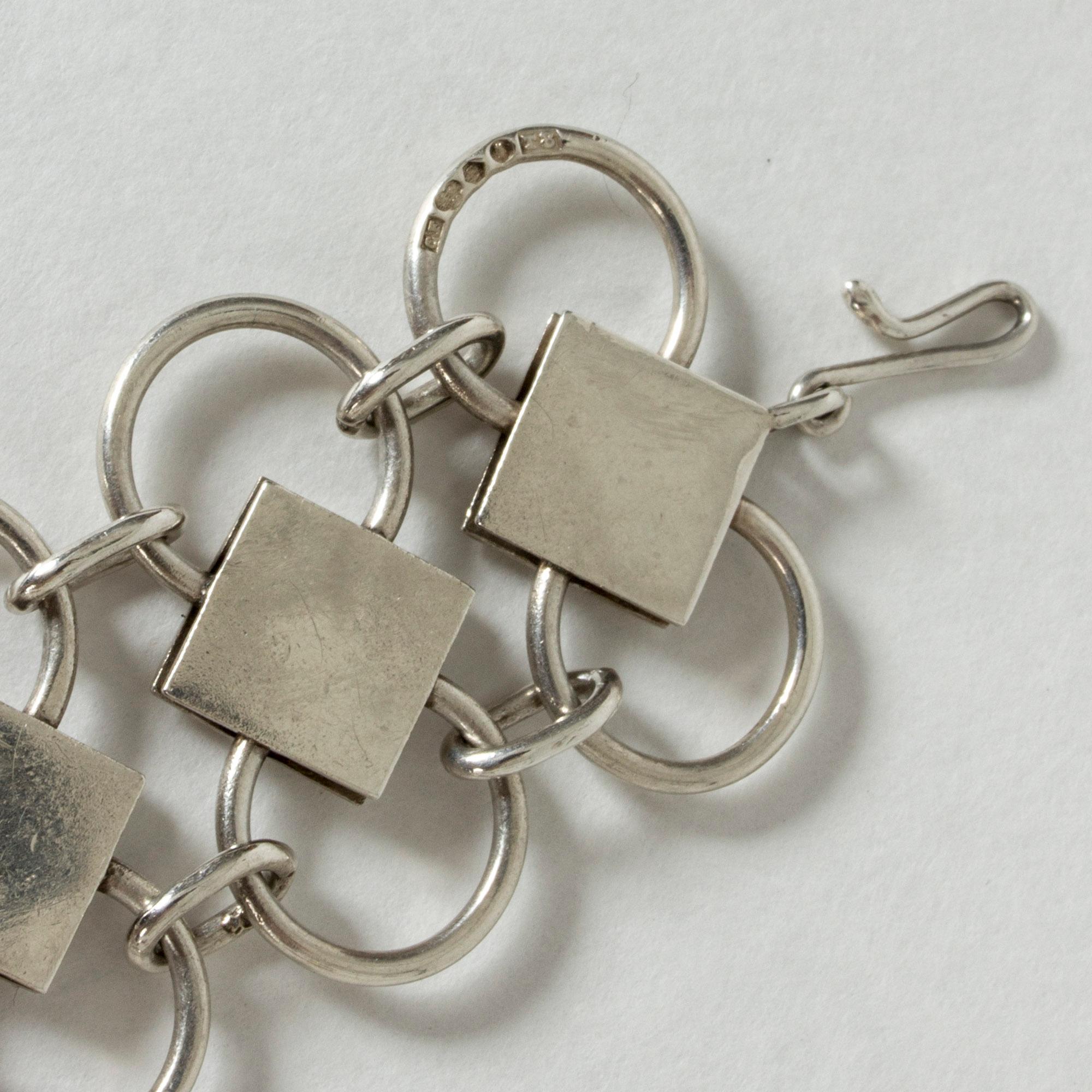 Silver Bracelet by Sigurd Persson for Atelier Borgia, Sweden, 1945 For Sale 1