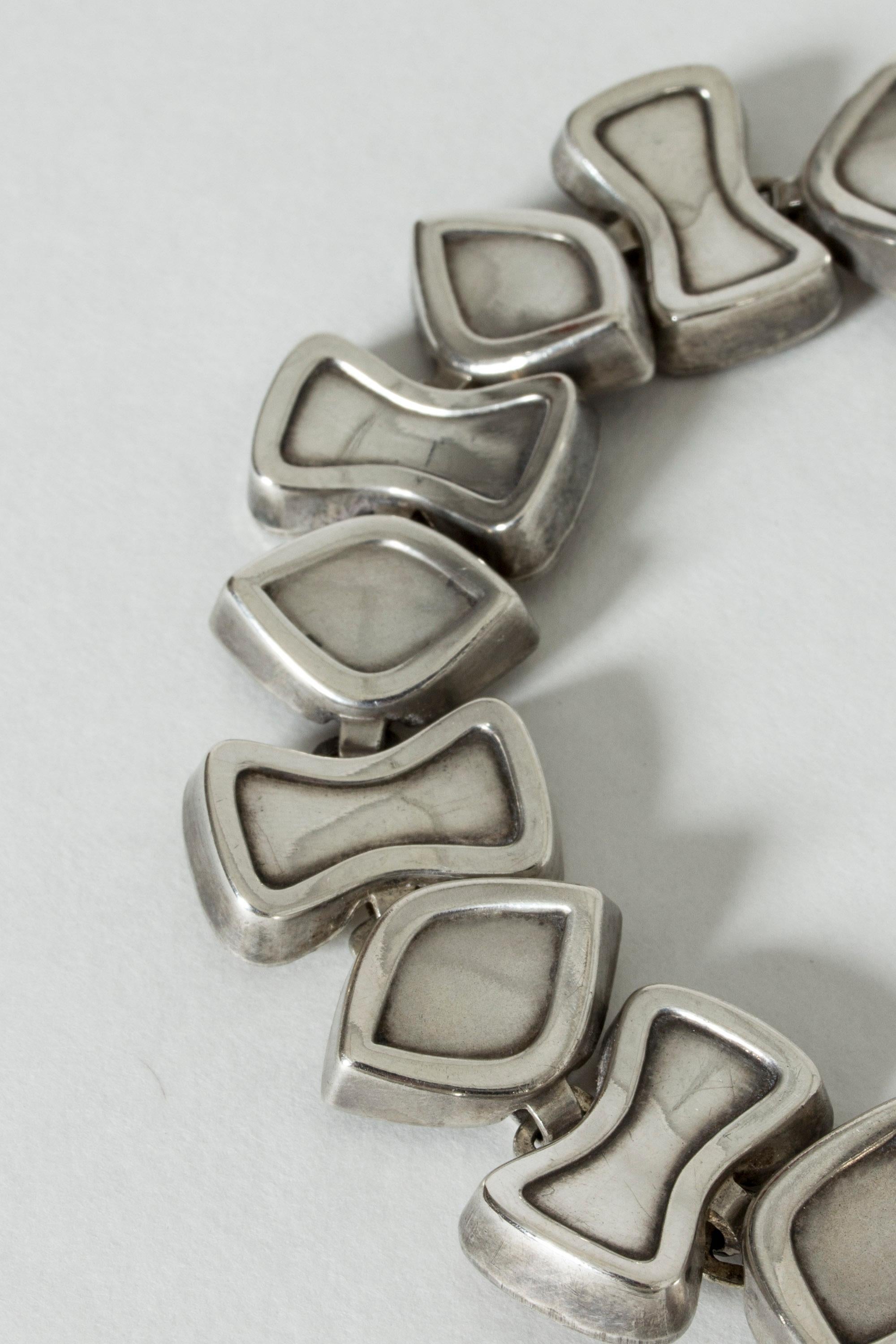 Modernist Silver Bracelet from Atelier Borgila, Sweden, 1958 For Sale