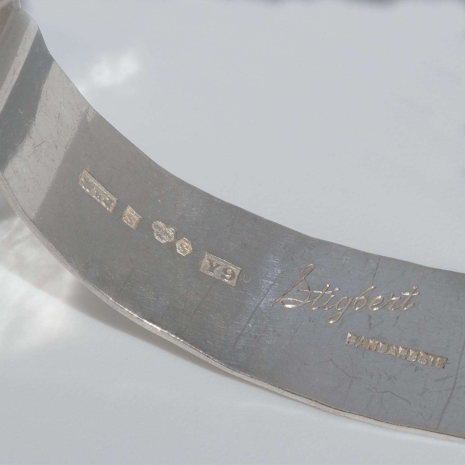 Women's or Men's Silver Bracelet Made 1973 in Stockholm Sweden by Atelje Stigbert