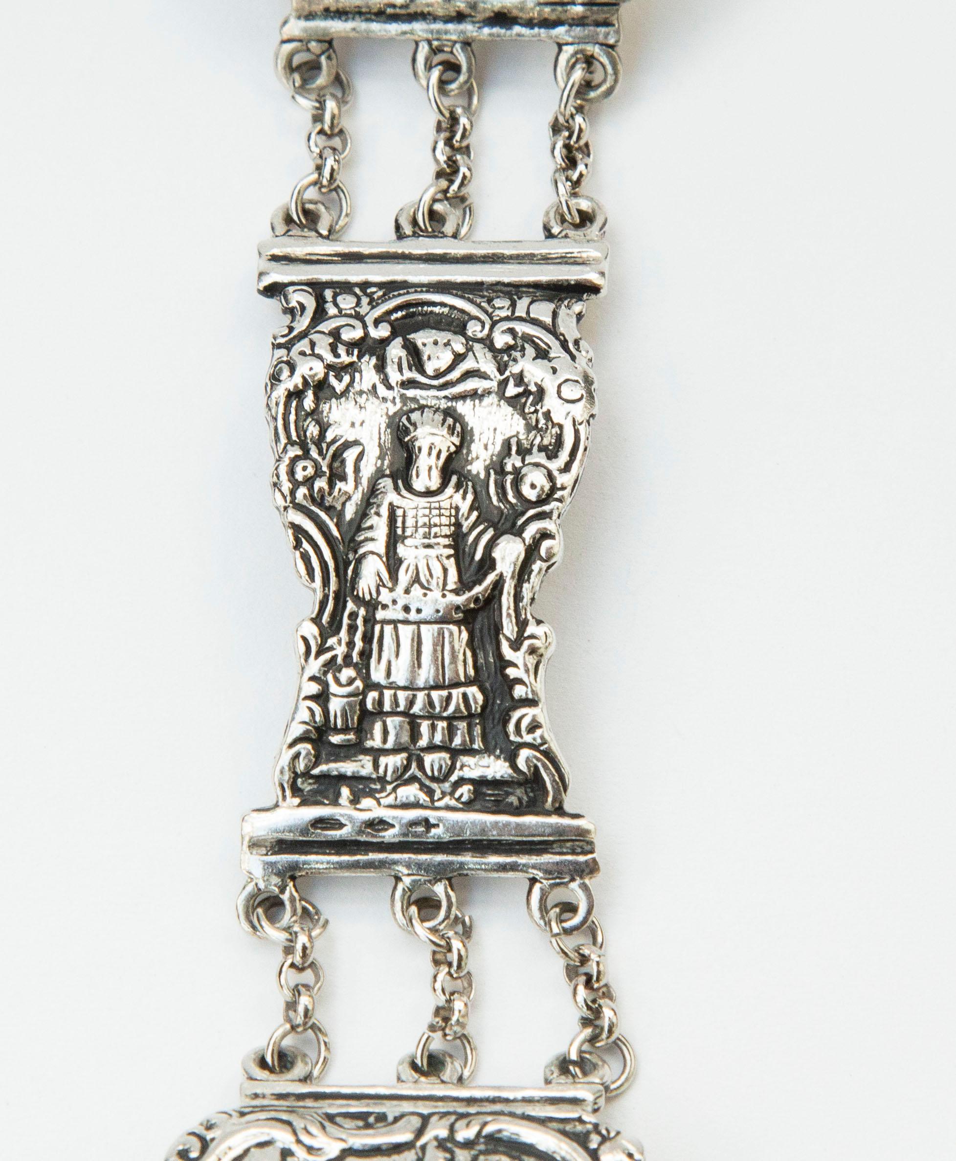 Bracelet de fermeture biblique en argent ancien des années 1700/1800 en vente 2
