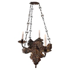 Used Silver & Brass 4 Light Chandelier, 18th Century