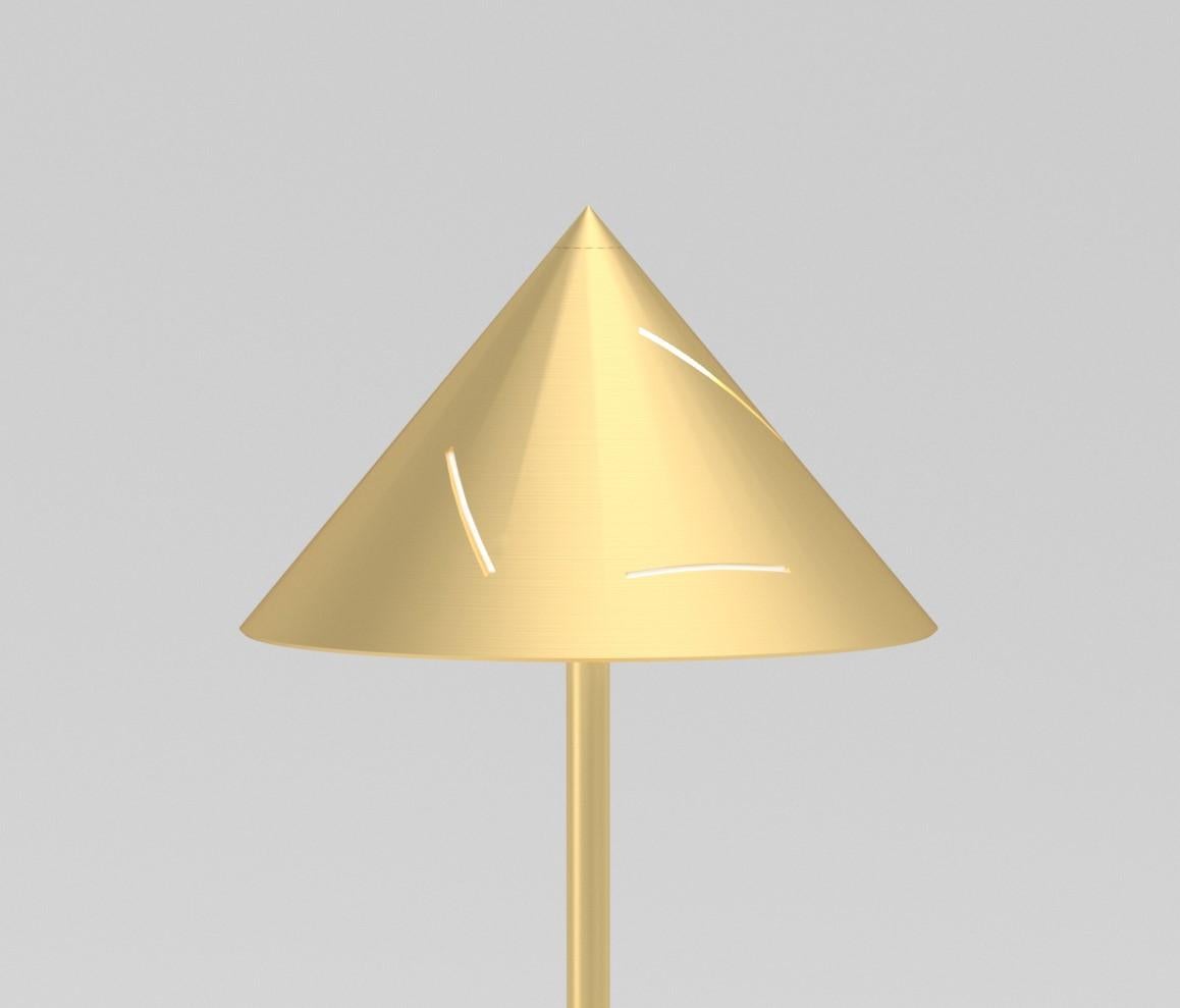 Postmoderne Lampe de bureau en laiton argenté d'Atelier Areti en vente