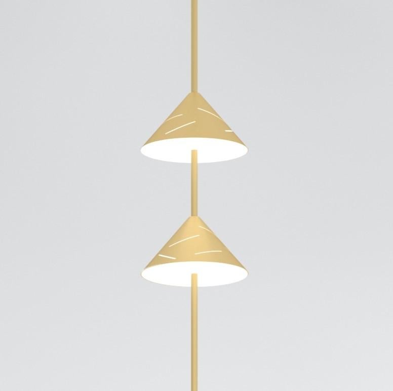Postmoderno Lampada a sospensione a U in ottone argentato di Atelier A Light in vendita