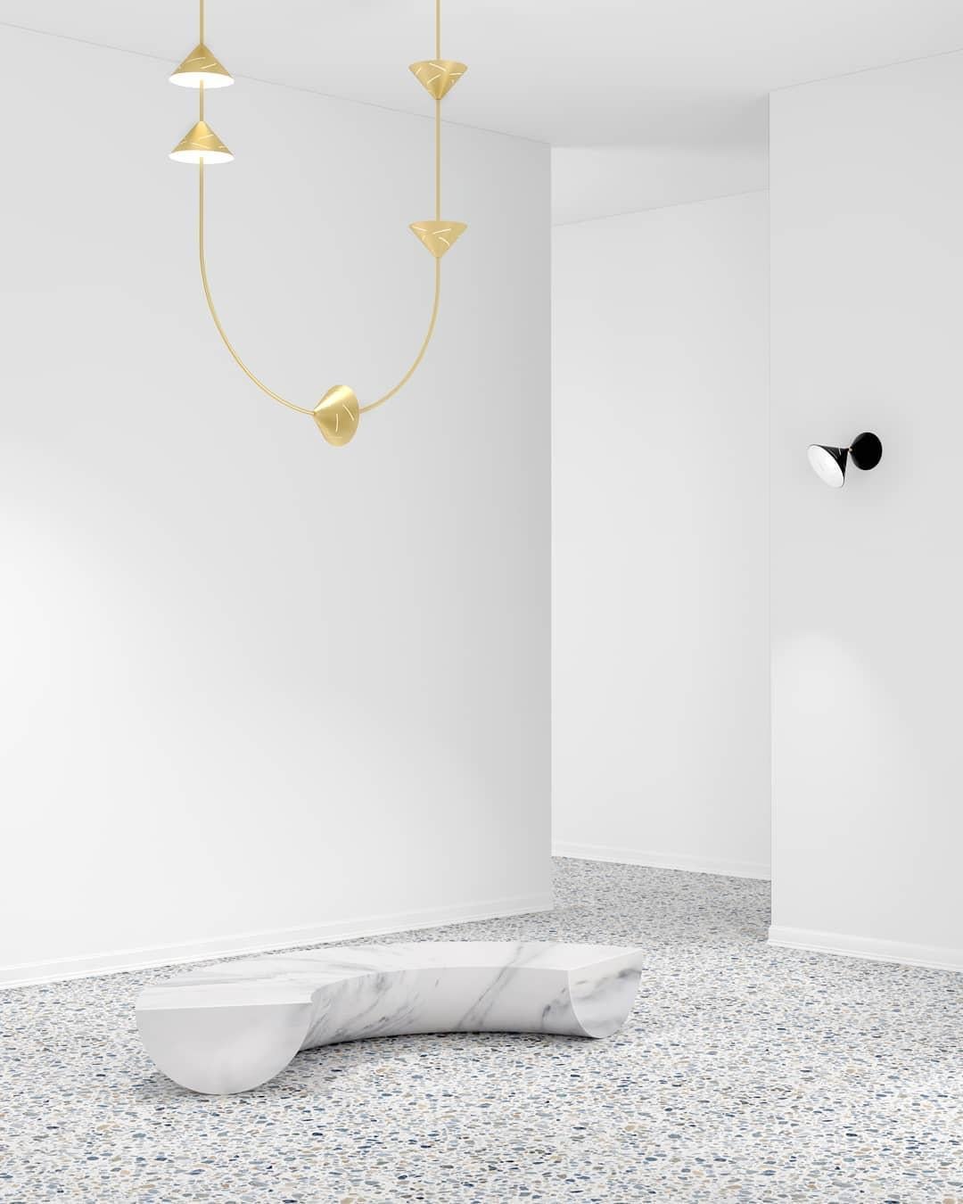 Tedesco Lampada a sospensione a U in ottone argentato di Atelier A Light in vendita