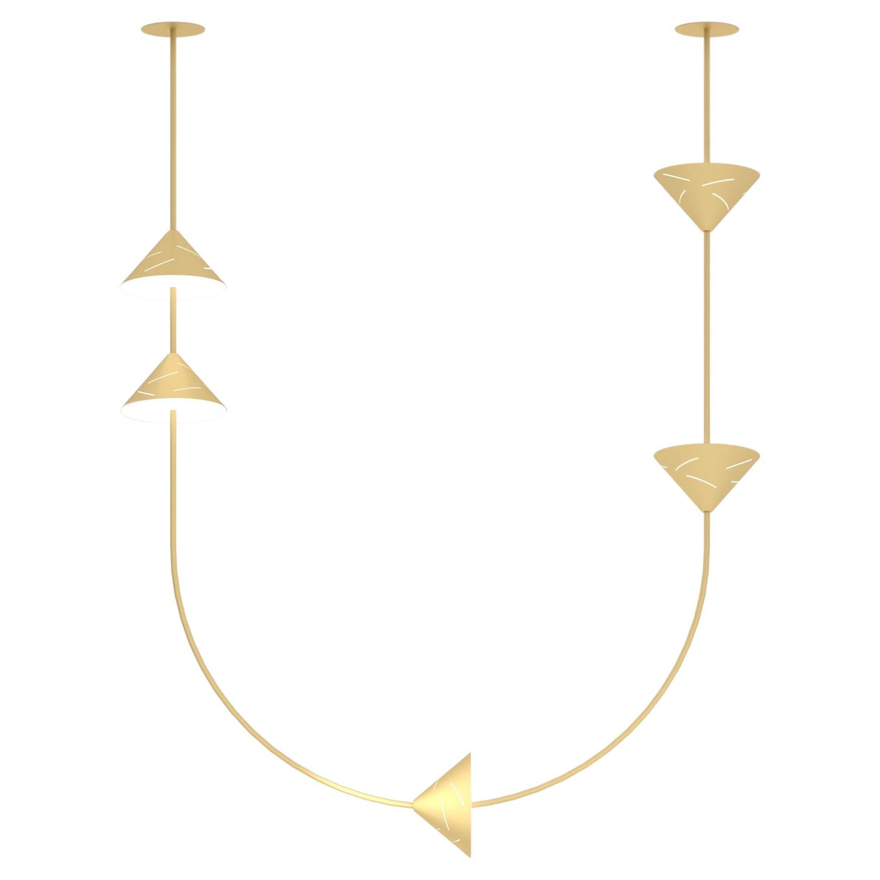 Lampada a sospensione a U in ottone argentato di Atelier A Light
