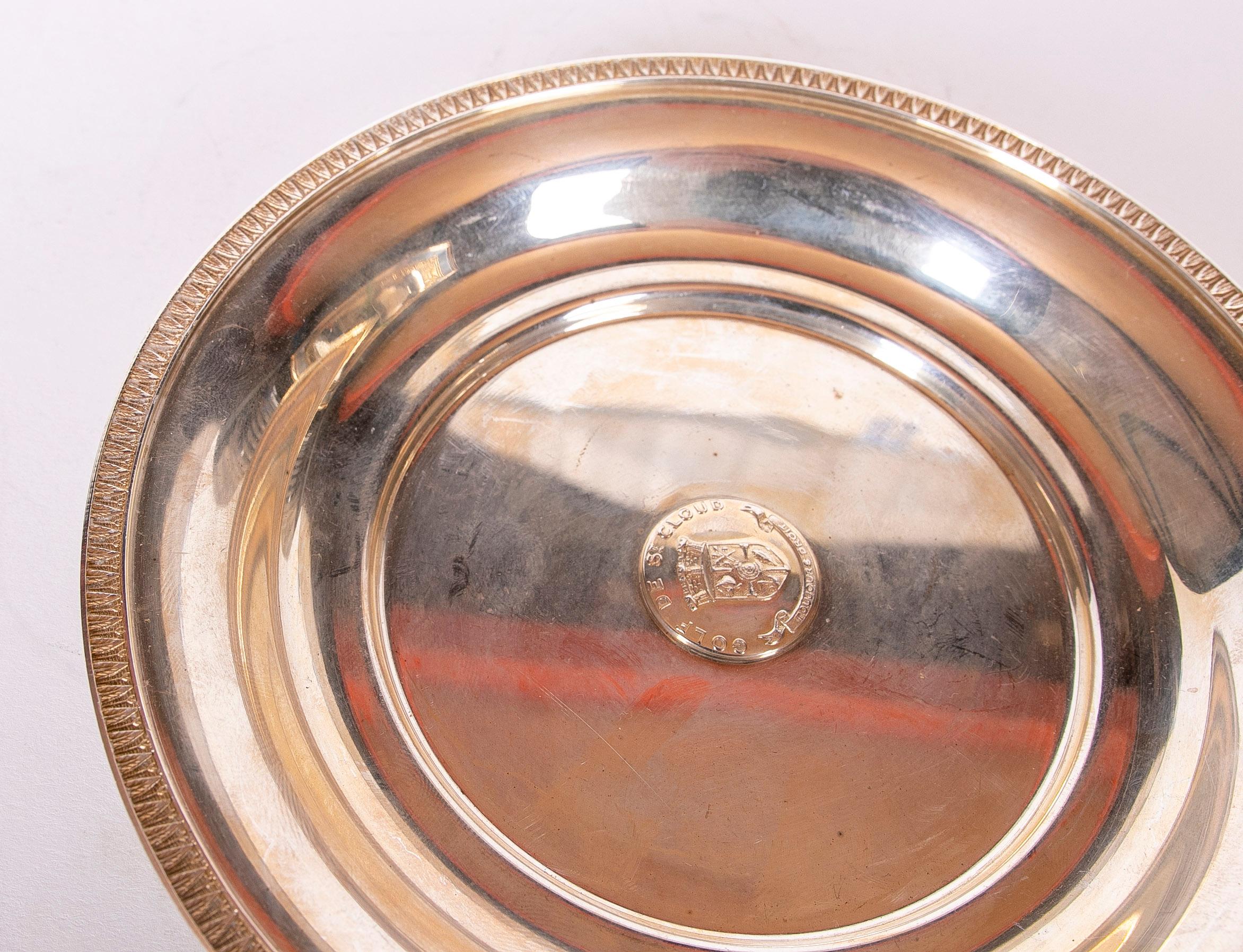 Silver Bread Plate with its Original Hallmark and Decoration in Central Part For Sale 6