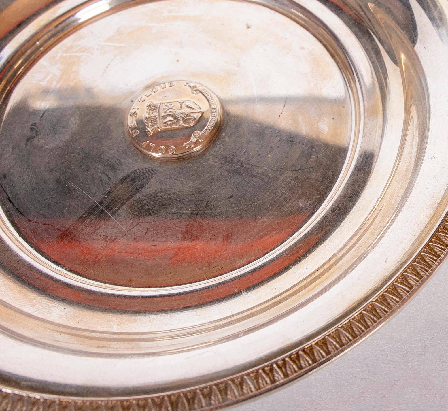 Silver Bread Plate with its Original Hallmark and Decoration in Central Part For Sale 7