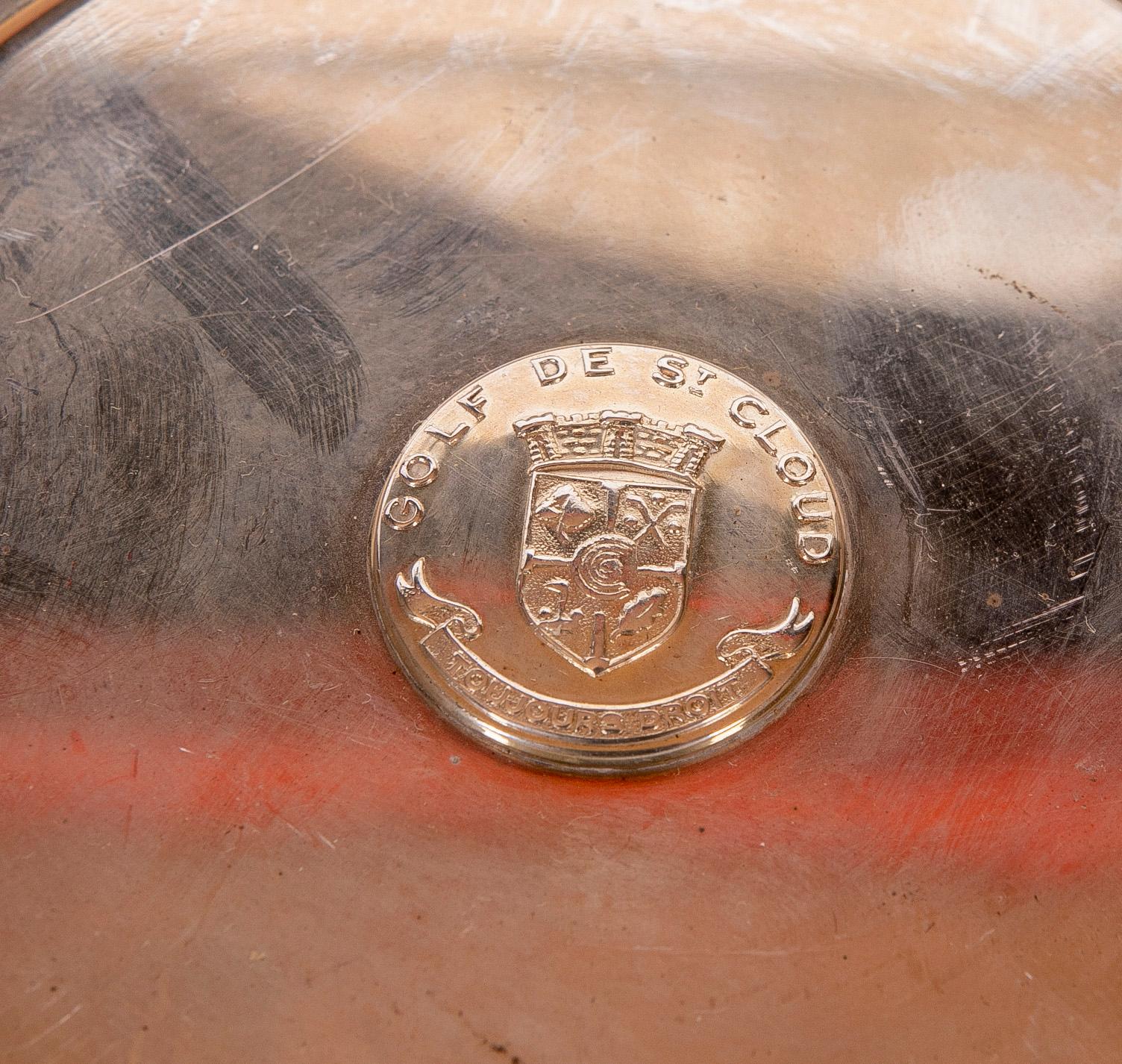 20th Century Silver Bread Plate with its Original Hallmark and Decoration in Central Part For Sale