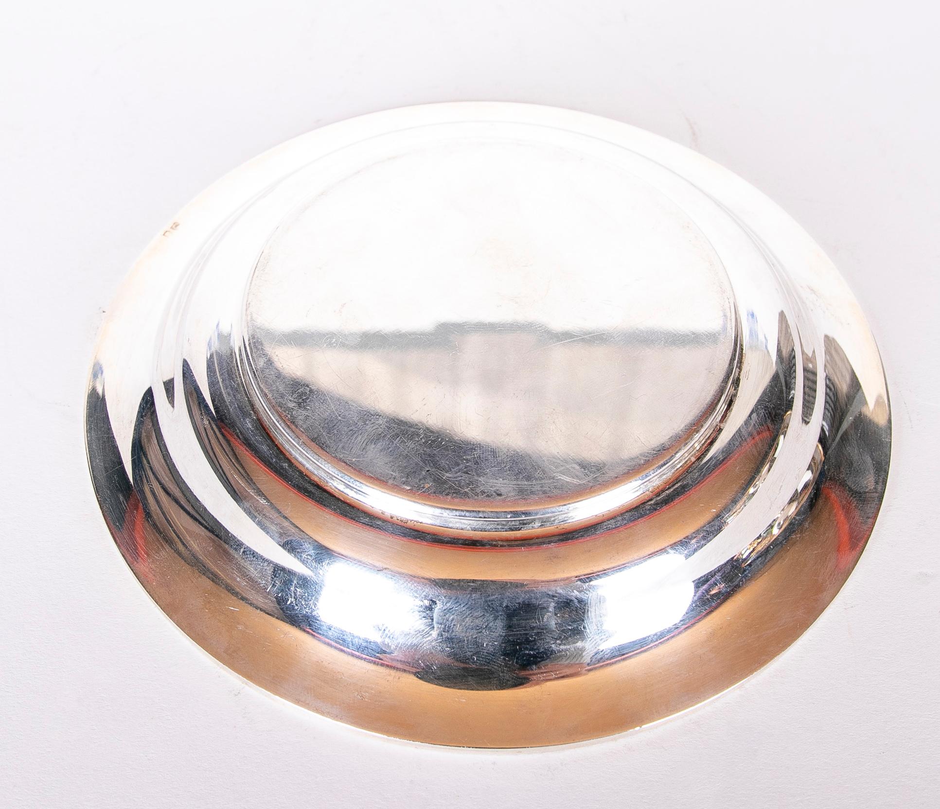 Silver Bread Plate with its Original Hallmark and Decoration in Central Part For Sale 1