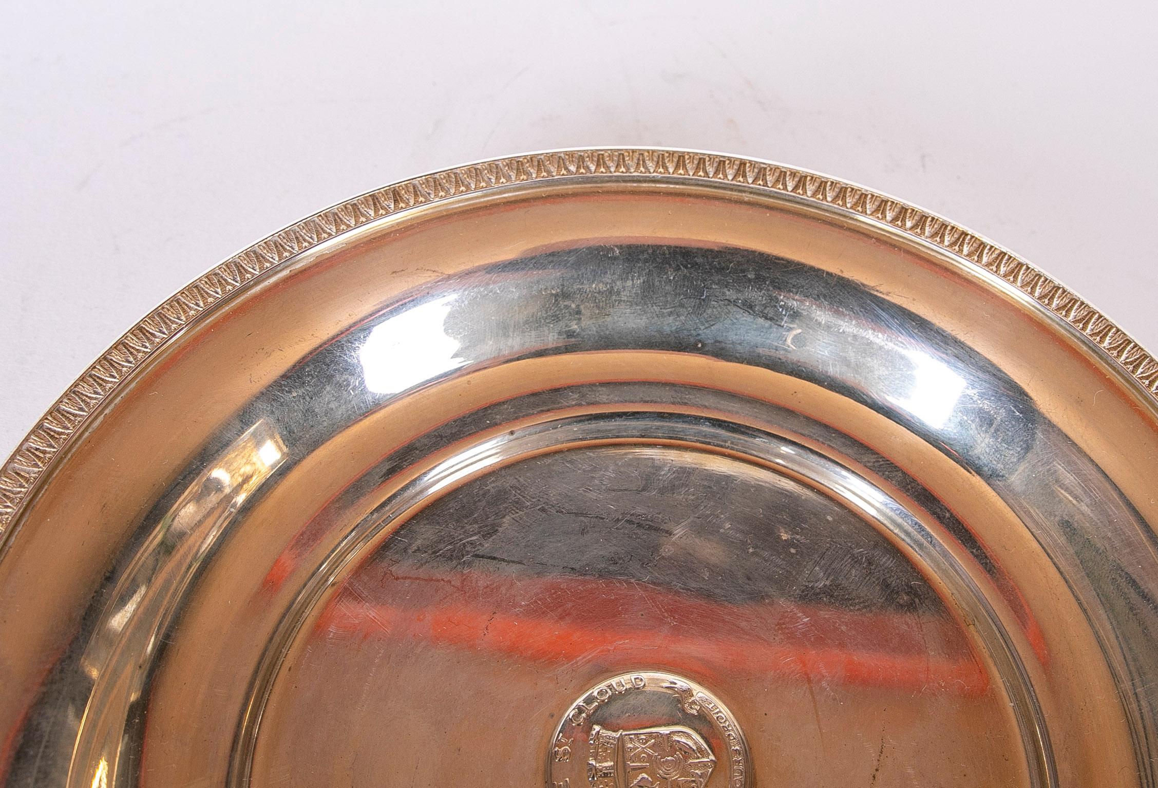 Silver Bread Plate with its Original Hallmark and Decoration in Central Part For Sale 4