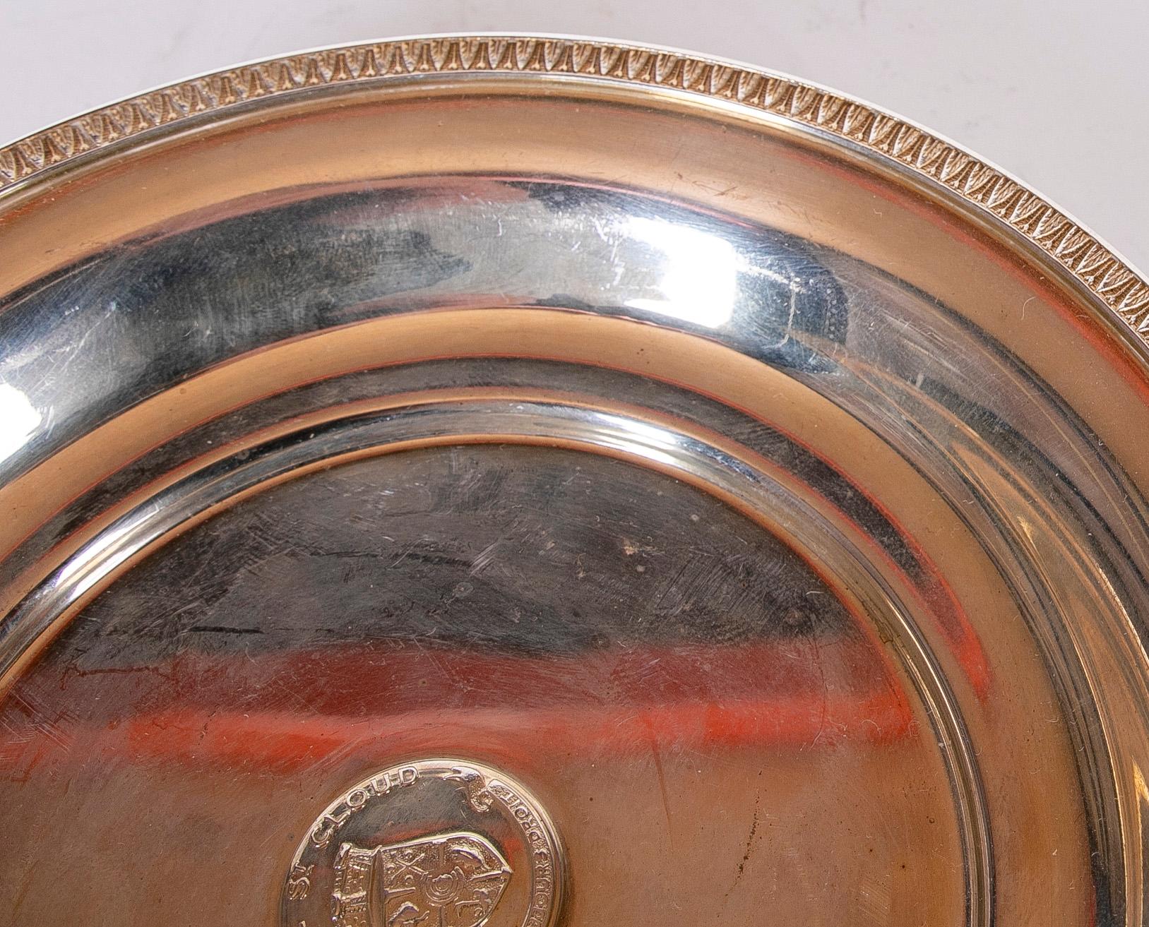 Silver Bread Plate with its Original Hallmark and Decoration in Central Part For Sale 5