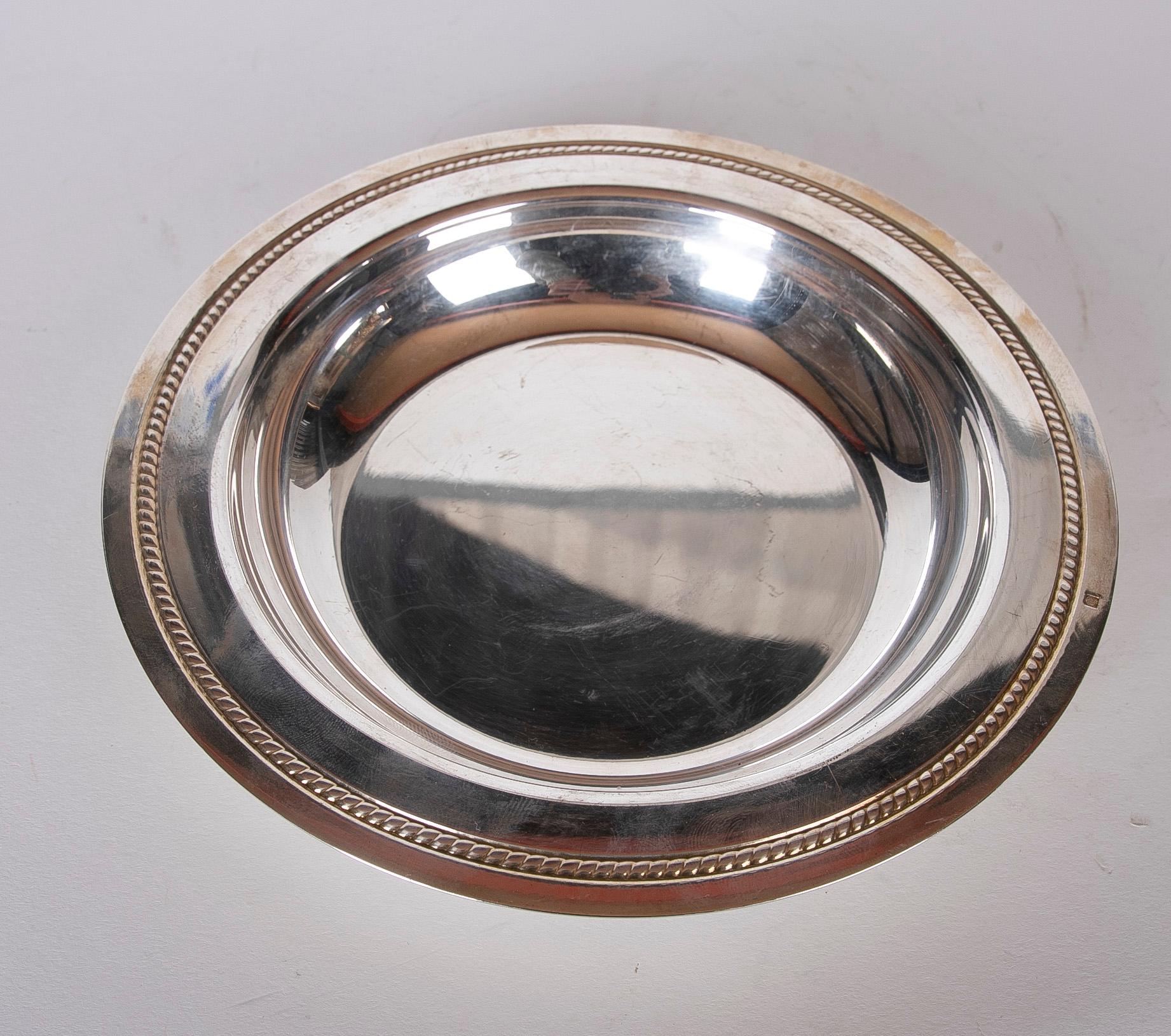 Spanish Silver Bread Plate with its Original Hallmark For Sale