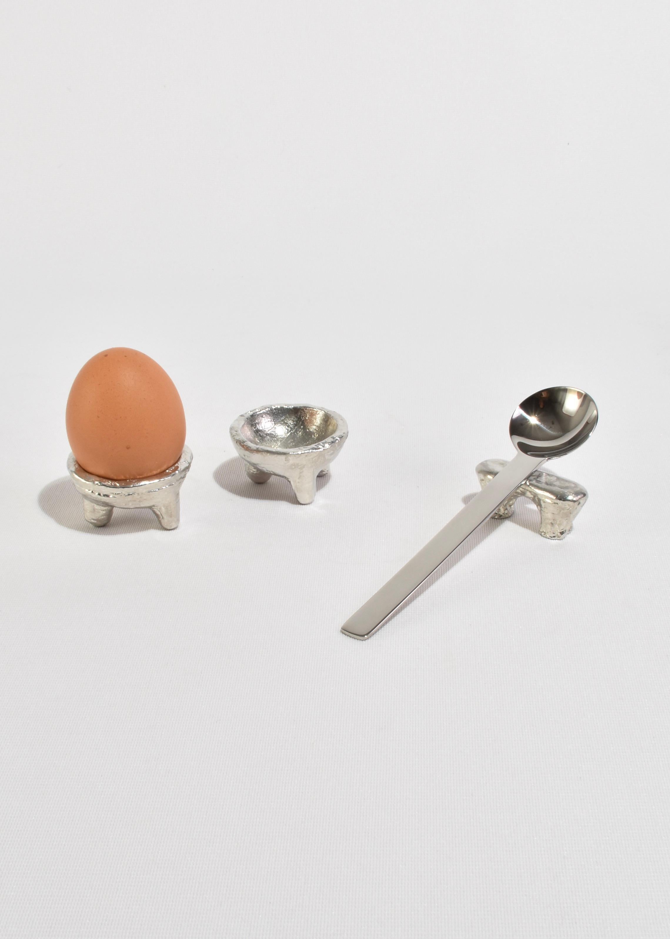 Hand-Crafted Silver Breakfast Set For Sale