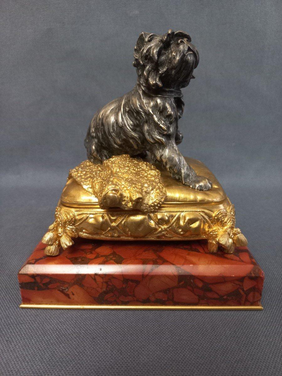 Louis Philippe Silver Bronze And Gilt Bronze Jewelry Box Prosper Lecourtier  For Sale
