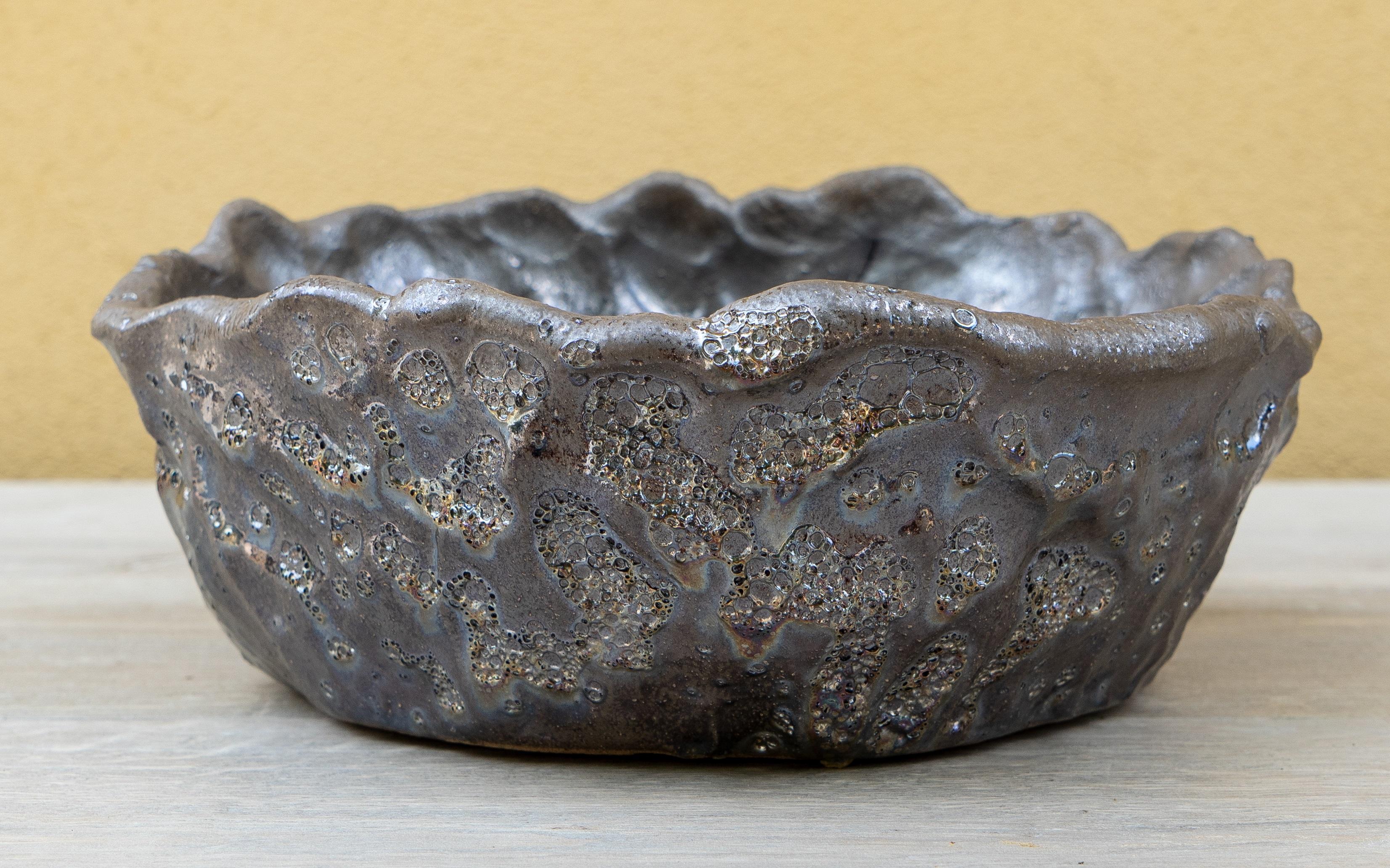 Modern Silver Bronze Bowl by Daniele Giannetti For Sale