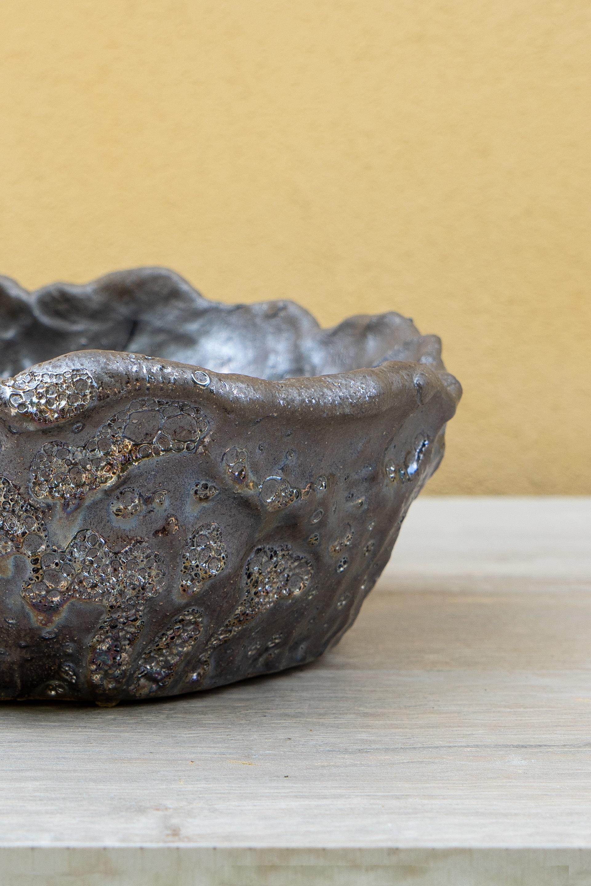 Cuenco de bronce plateado de Daniele Giannetti Italiano en venta