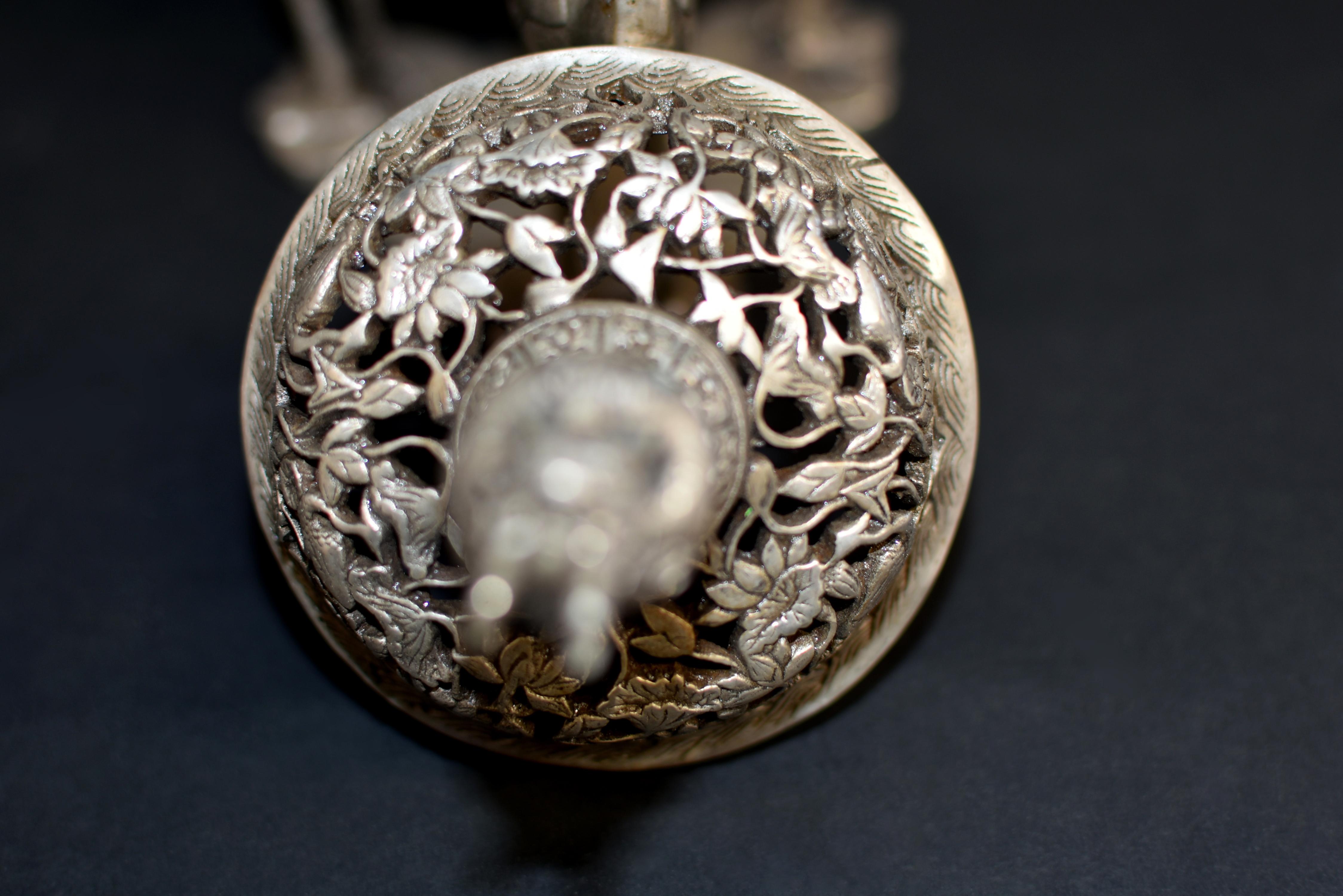 Silver Bronze Censer with Dragons and Egrets 6