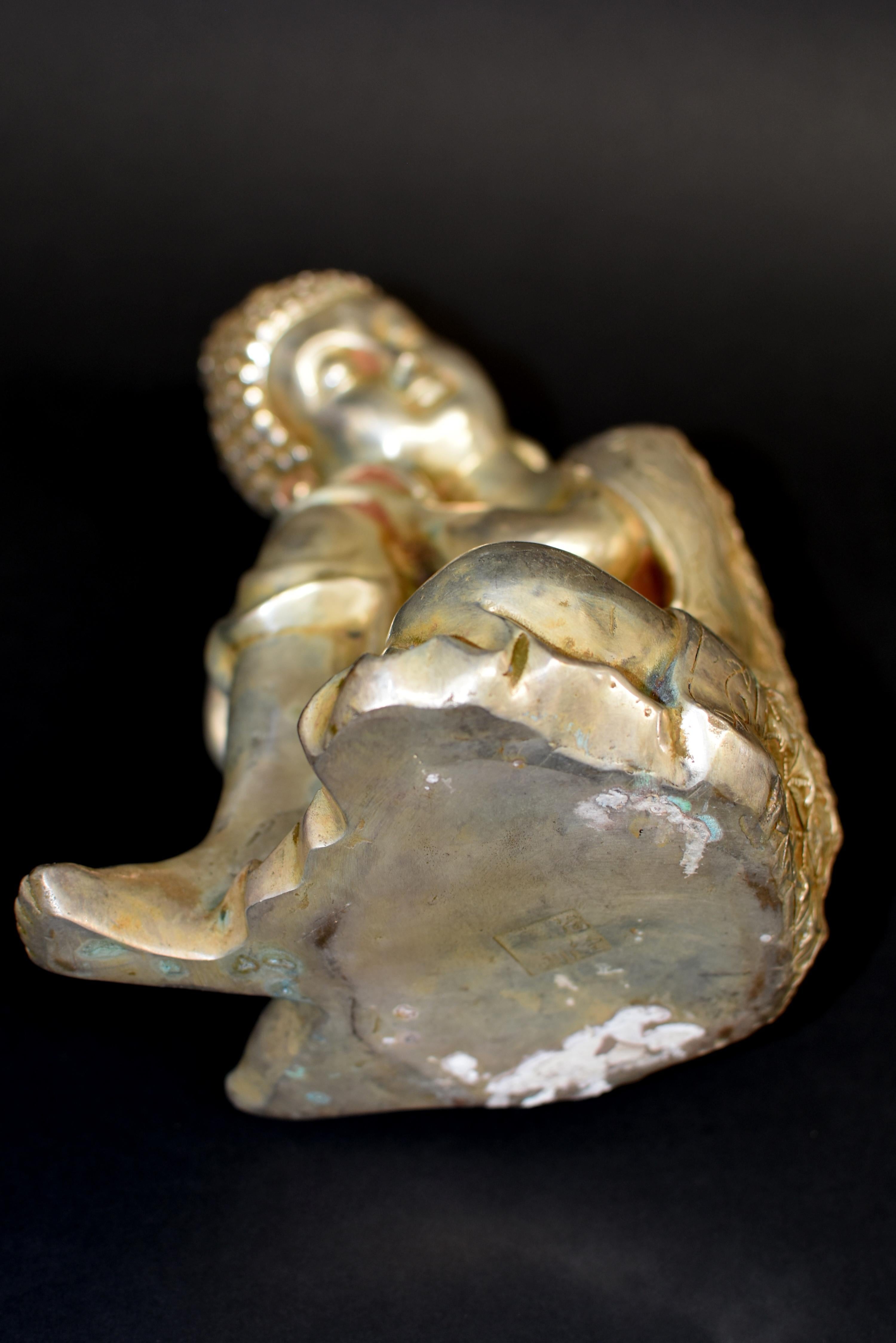 Silver Bronze Contemplative Buddha in Meditation 10