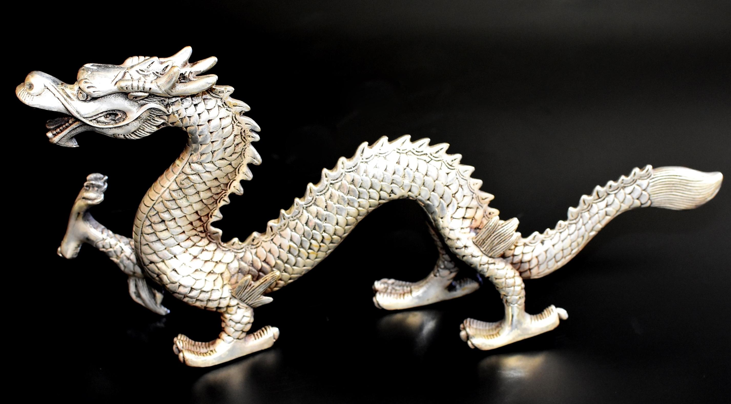 Qing Silver Bronze Dragon