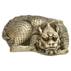 Silver Bronze Dragon Paperweight