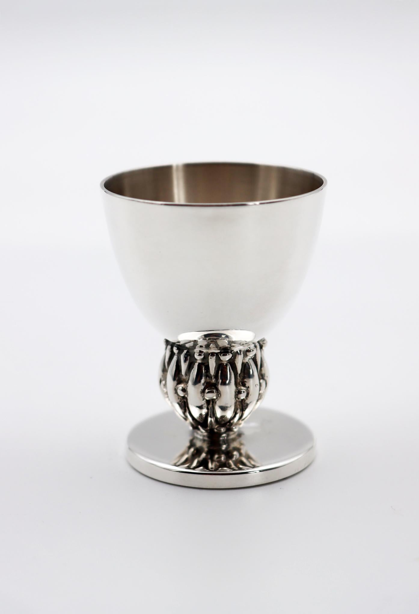 Silvered Silver Bronze Egg Cup For Sale