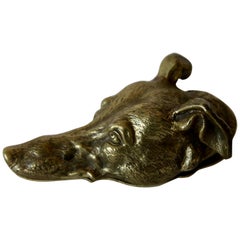 Late 19th Century  Bronze Greyhound Paperclip, Letter Holder and Paper Weight