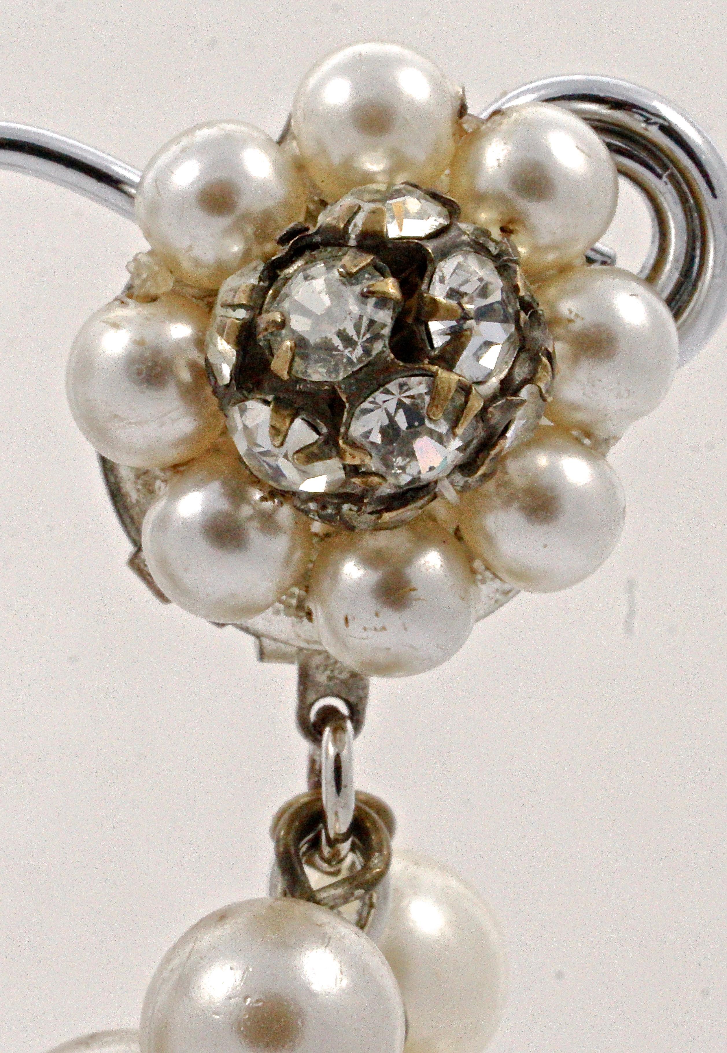 vintage pearl cluster earrings