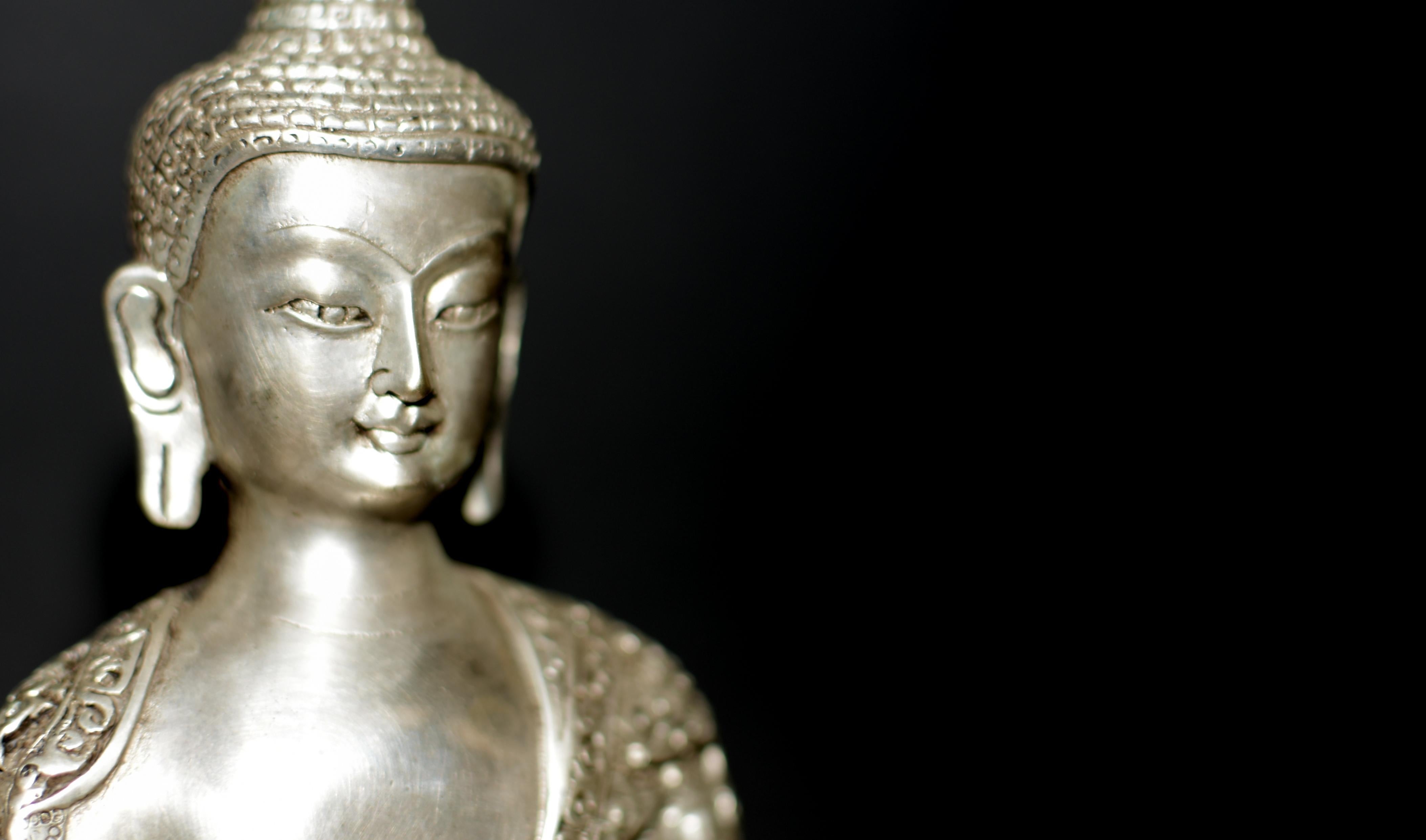 Silver Bronze Young Buddha Shakyamuni Statue For Sale at 1stDibs