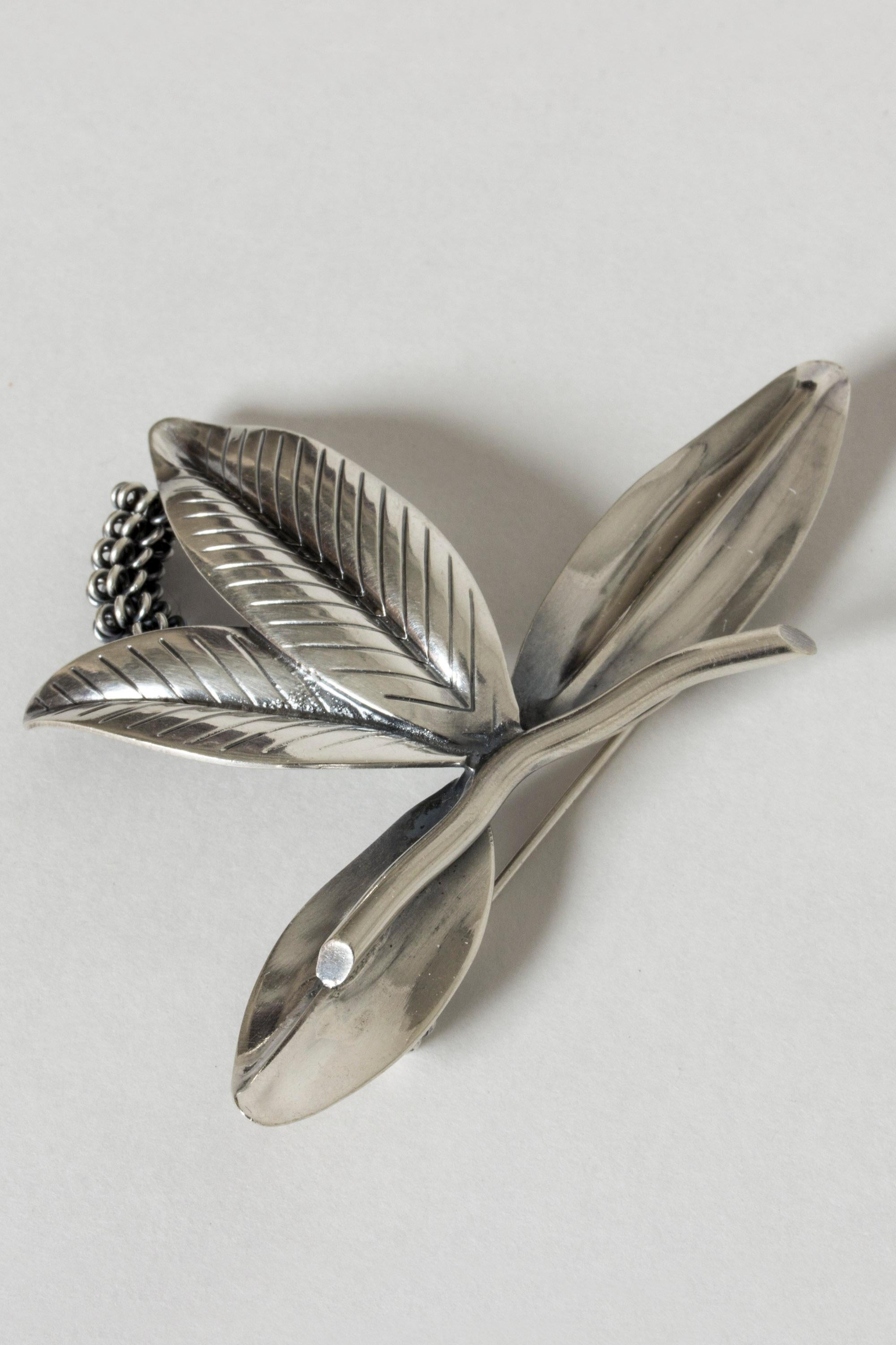 Modernist Silver Brooch by Gertrud Engel for Michelsen, Denmark, 1940s