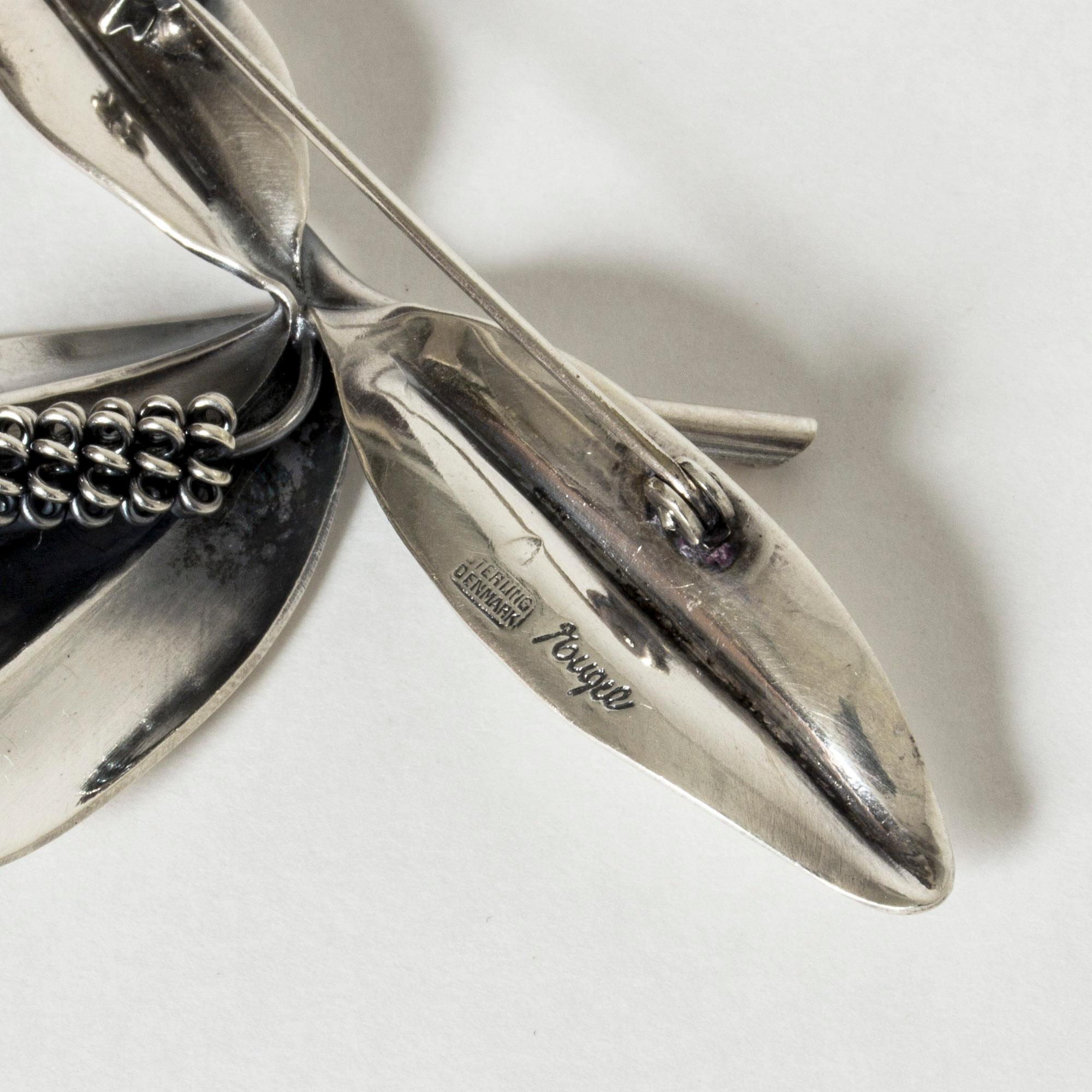 Women's or Men's Silver Brooch by Gertrud Engel for Michelsen, Denmark, 1940s