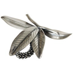 Silver Brooch by Gertrud Engel for Michelsen, Denmark, 1940s