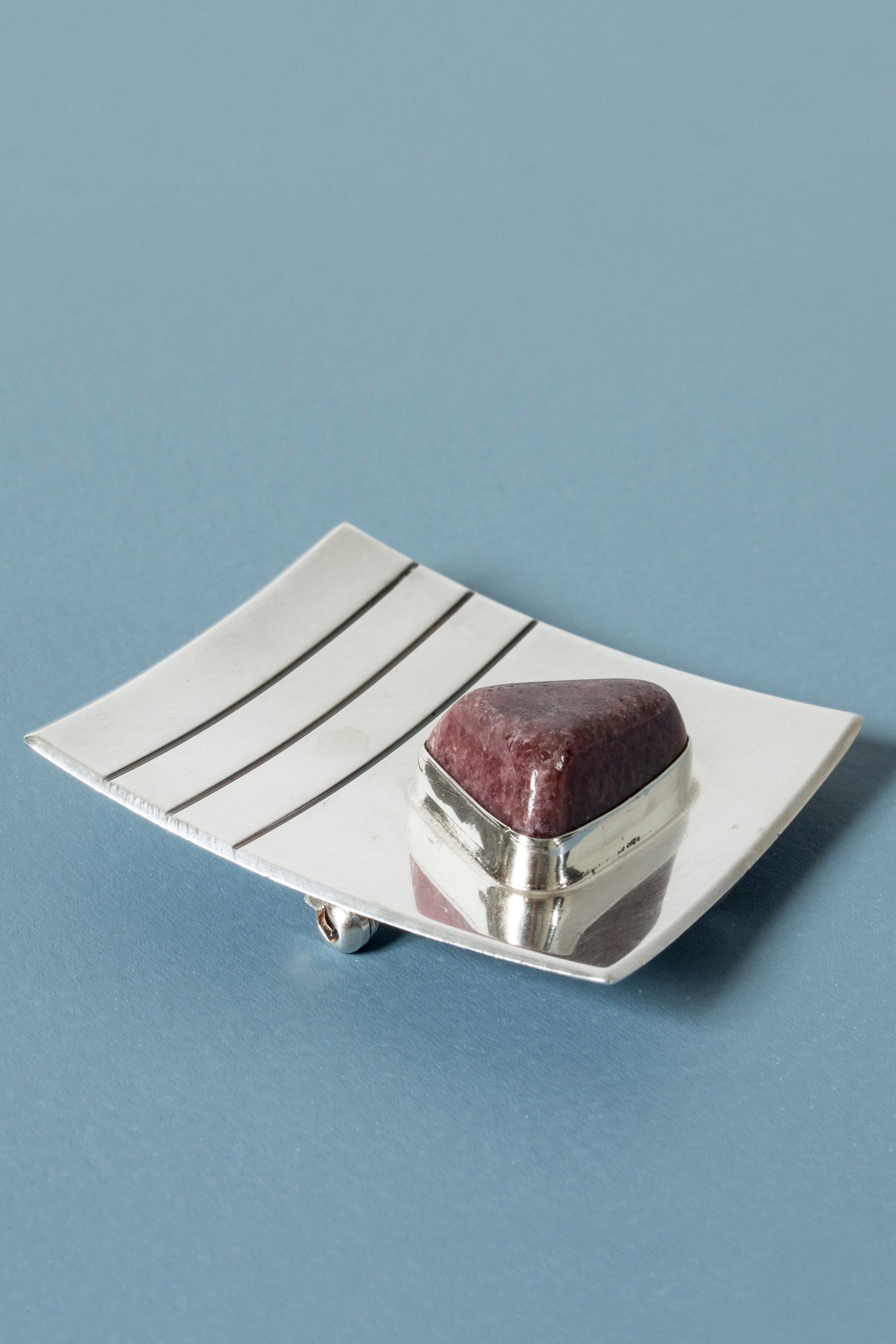 Tumbled Silver Brooch by Heikki Kaksonen, Finland, 1965