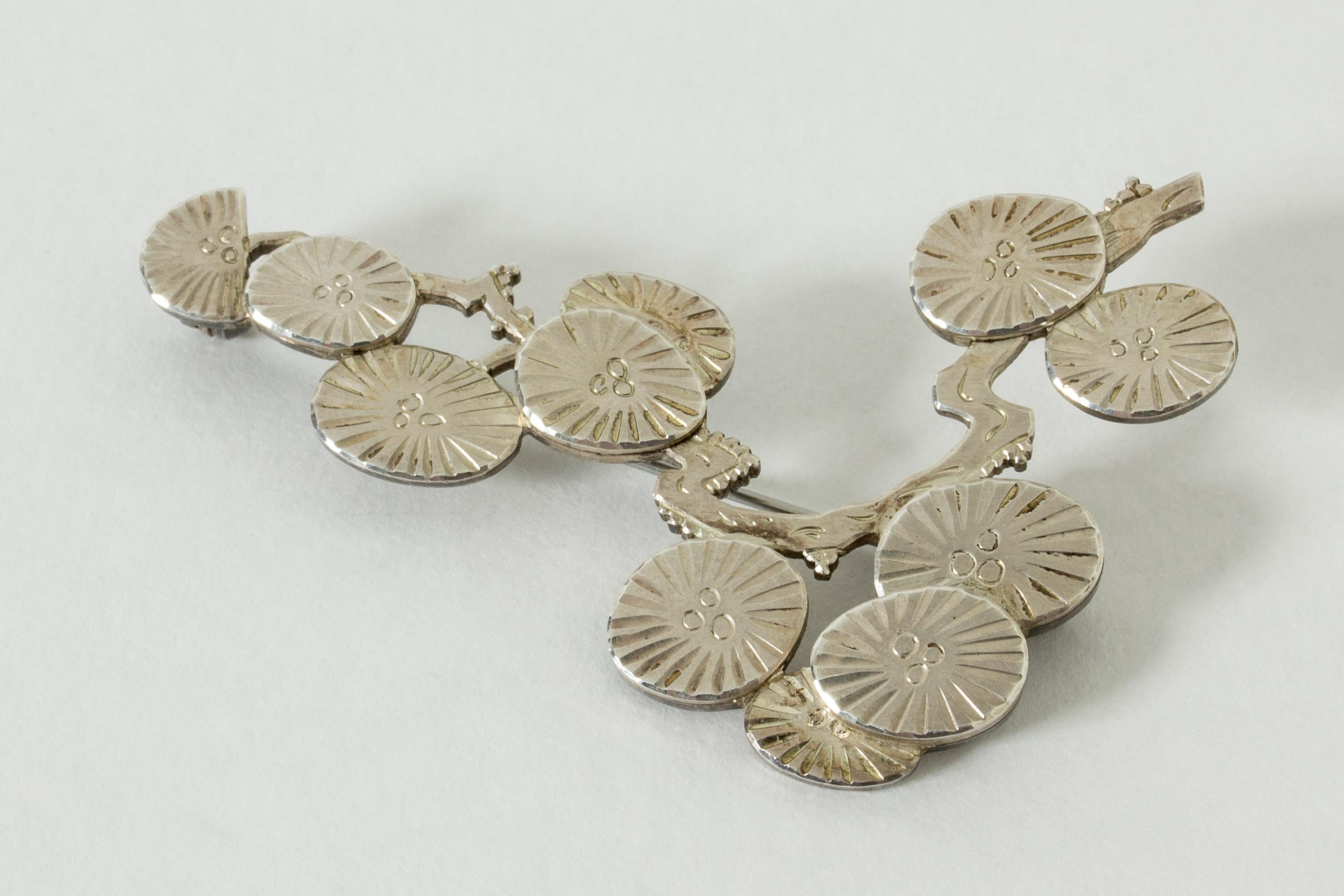 Silver Brooch by Wiwen Nilsson, Sweden, 1970 In Good Condition In Stockholm, SE