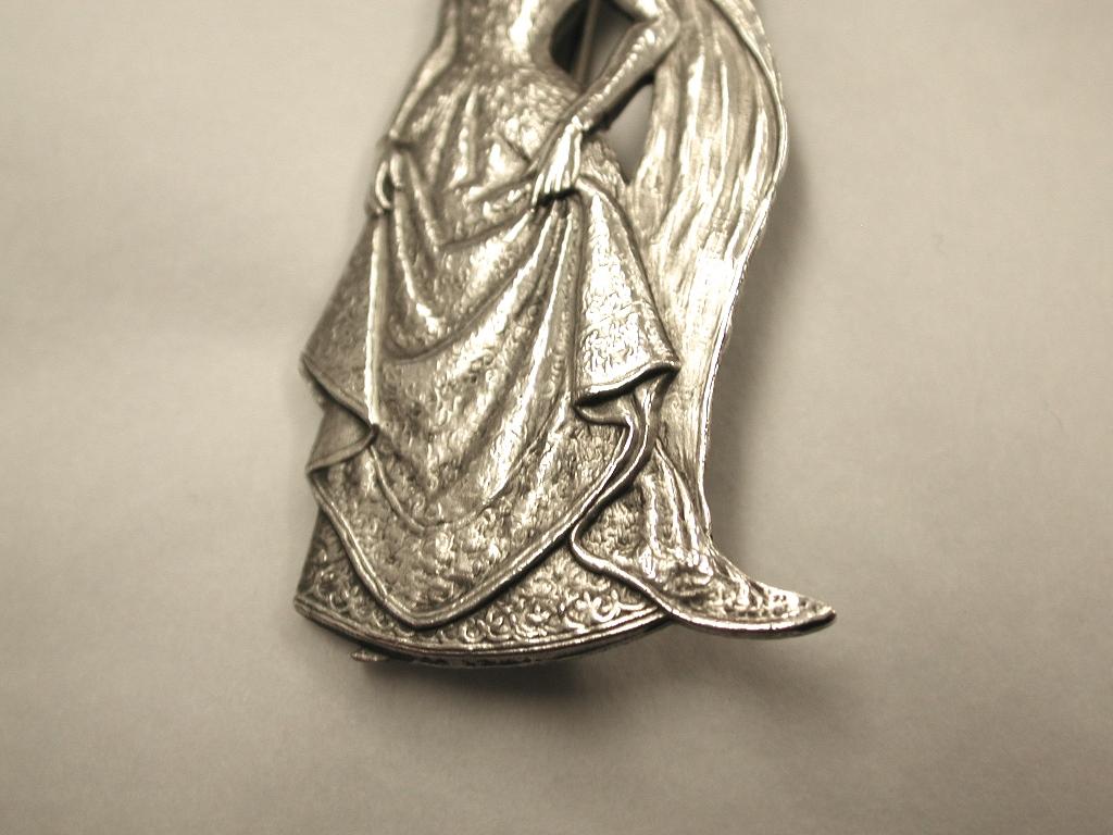 Silver Brooch of a Lady in Medieval Clothes, London, 1946 1