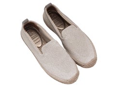 Silver Brunello Cucinelli Knit Espadrille Flats