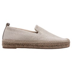 Silver Brunello Cucinelli Knit Espadrille Flats