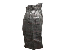 Silver Brunello Cucinelli Metallic Glen Plaid Linen Shorts Size IT 36