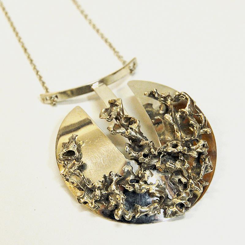 Silver Brutalist Necklace by Valon Kulta & Hopea, Finland, 1970s In Good Condition In Stockholm, SE