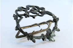 Silver buckle with floral motifs