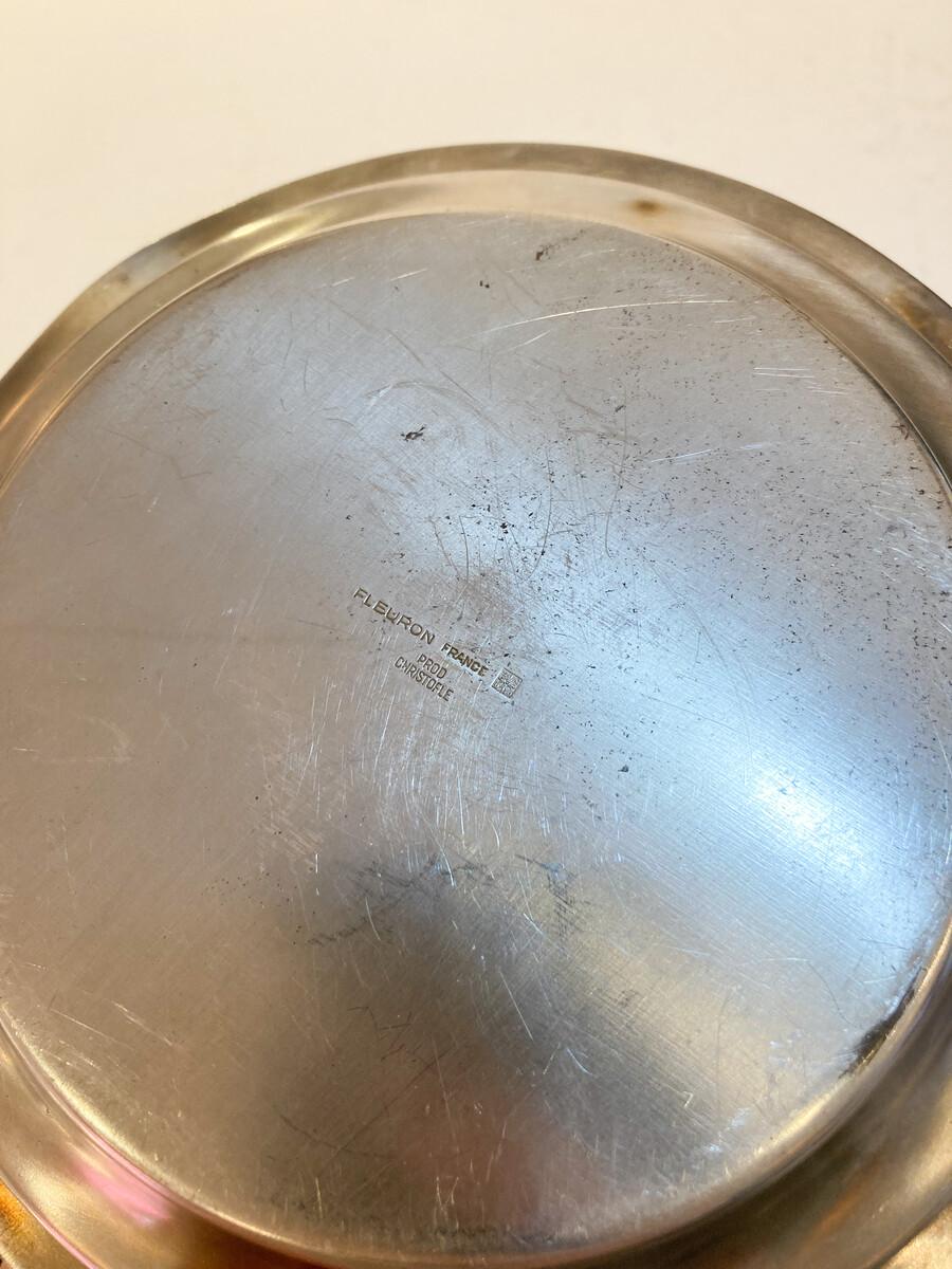 Bandeja de plata para mantequilla de Christofle France mediados del siglo XX en venta