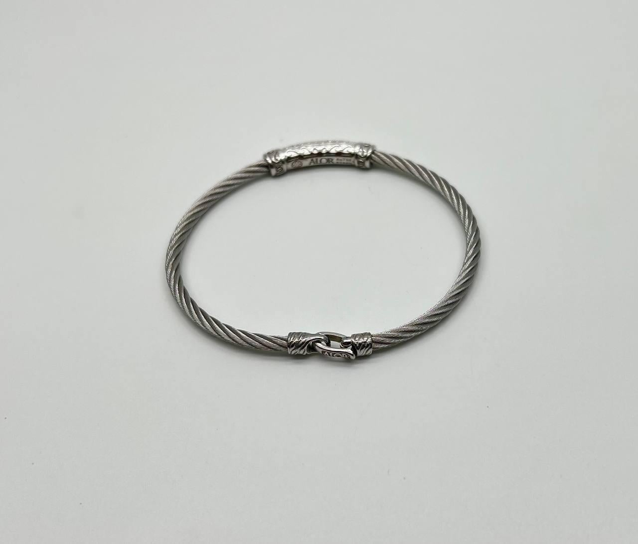 Bracelet torsadé en argent, The Row, or blanc 18K, avec diamants en filigrane en vente 7