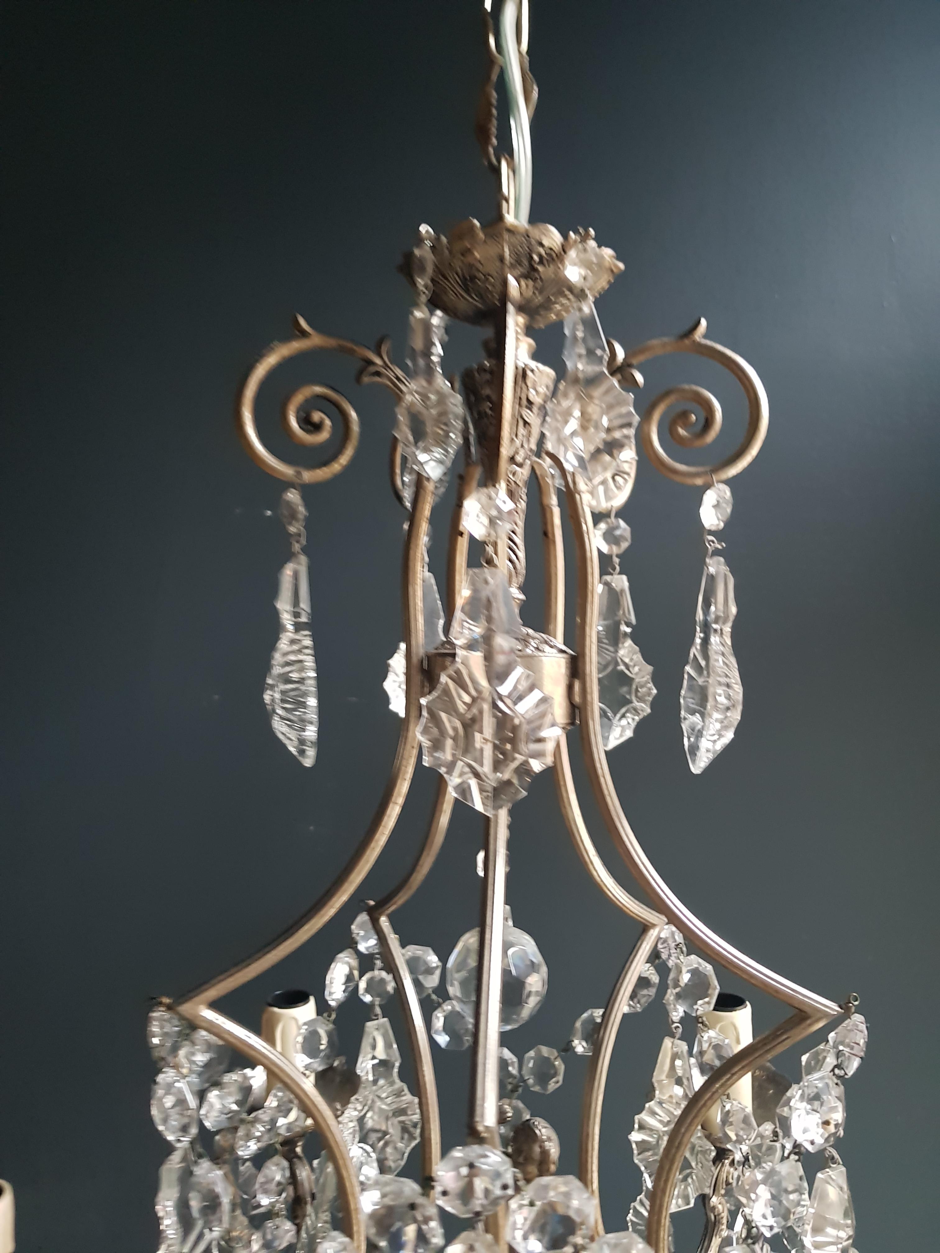 silver cage chandelier